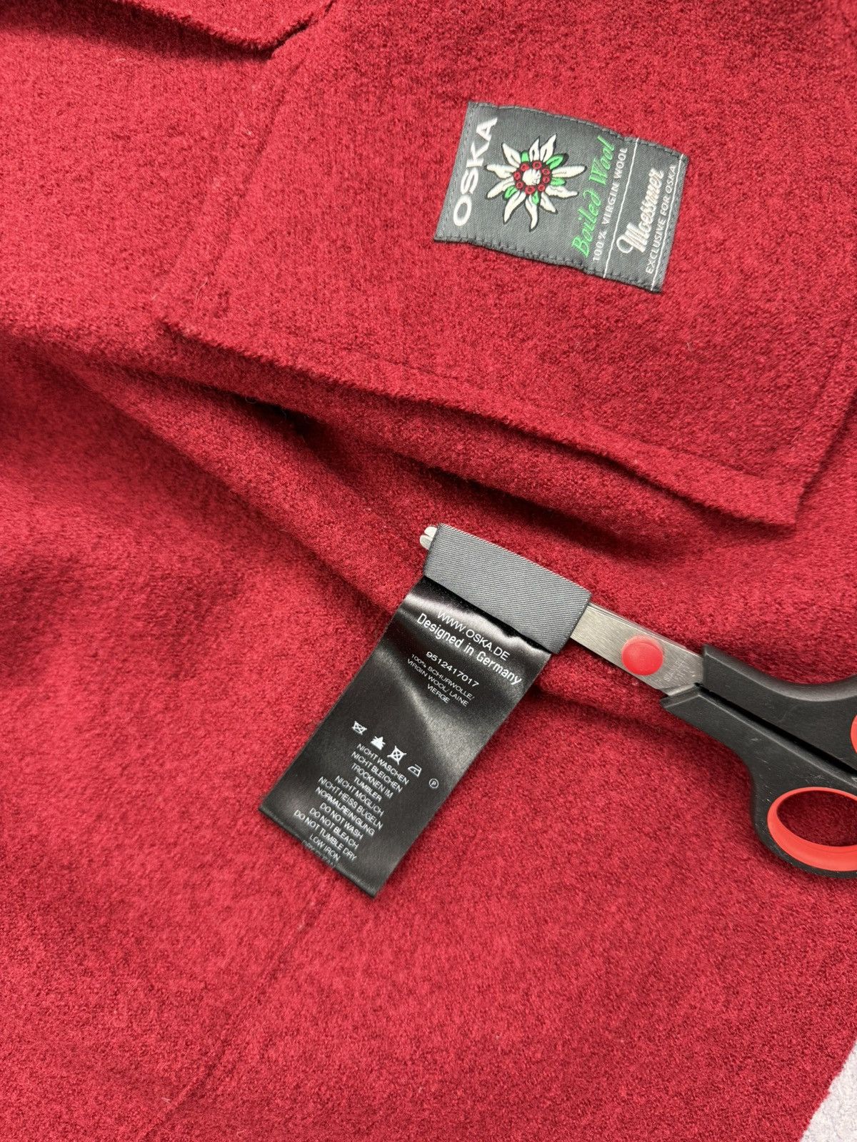 OSKA Oska Boiled Wool Coat Jacket Red Blazer Avant Garde Cardigan Size L / US 10 / IT 46 - 15 Thumbnail