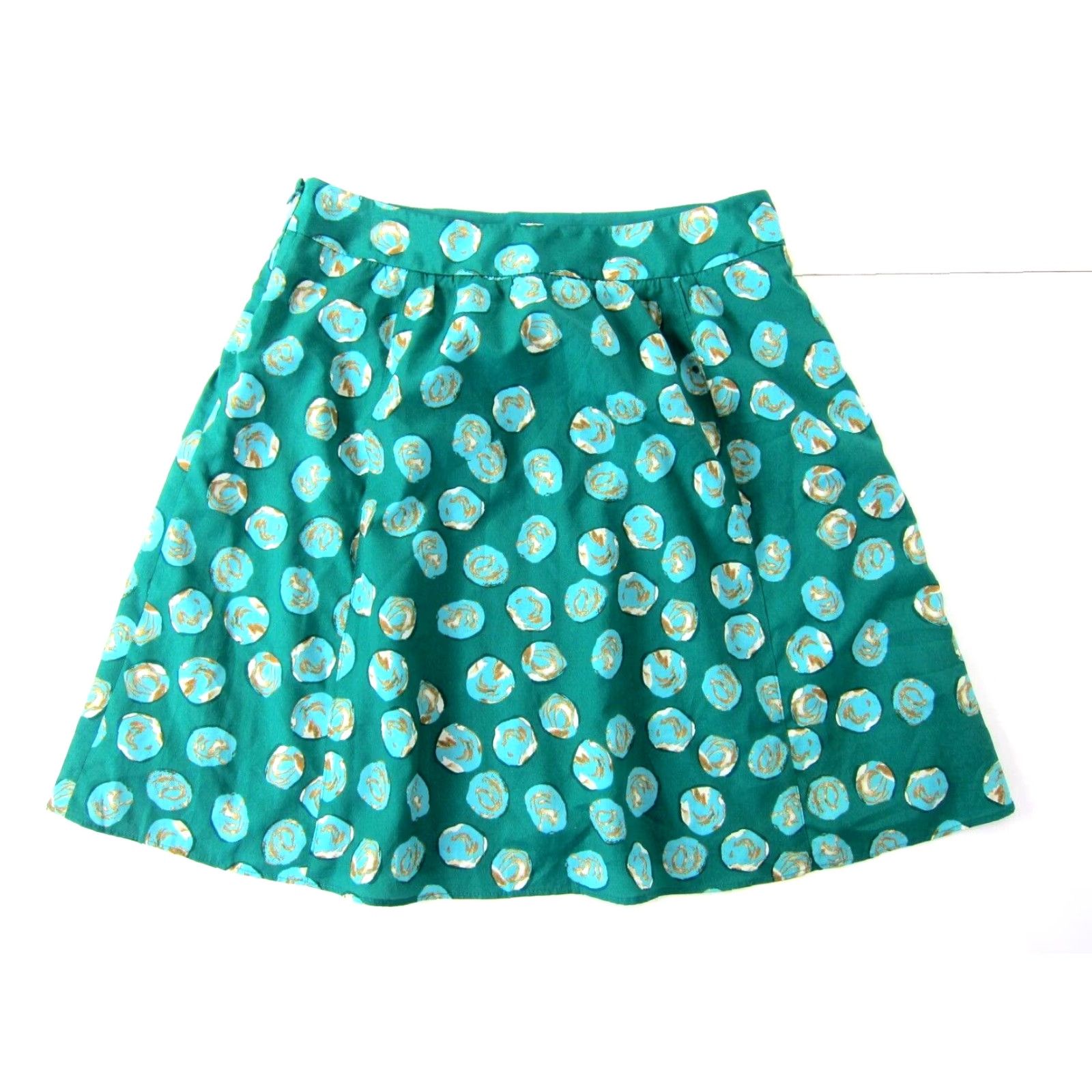 Vintage NWT The Limited Polyester Green Polka Dot A-Line Skirt Medium Womens Casual Knee Length Lined Pattern: Polka Dot Size 32" / US 10 / IT 46 - 2 Thumbnail