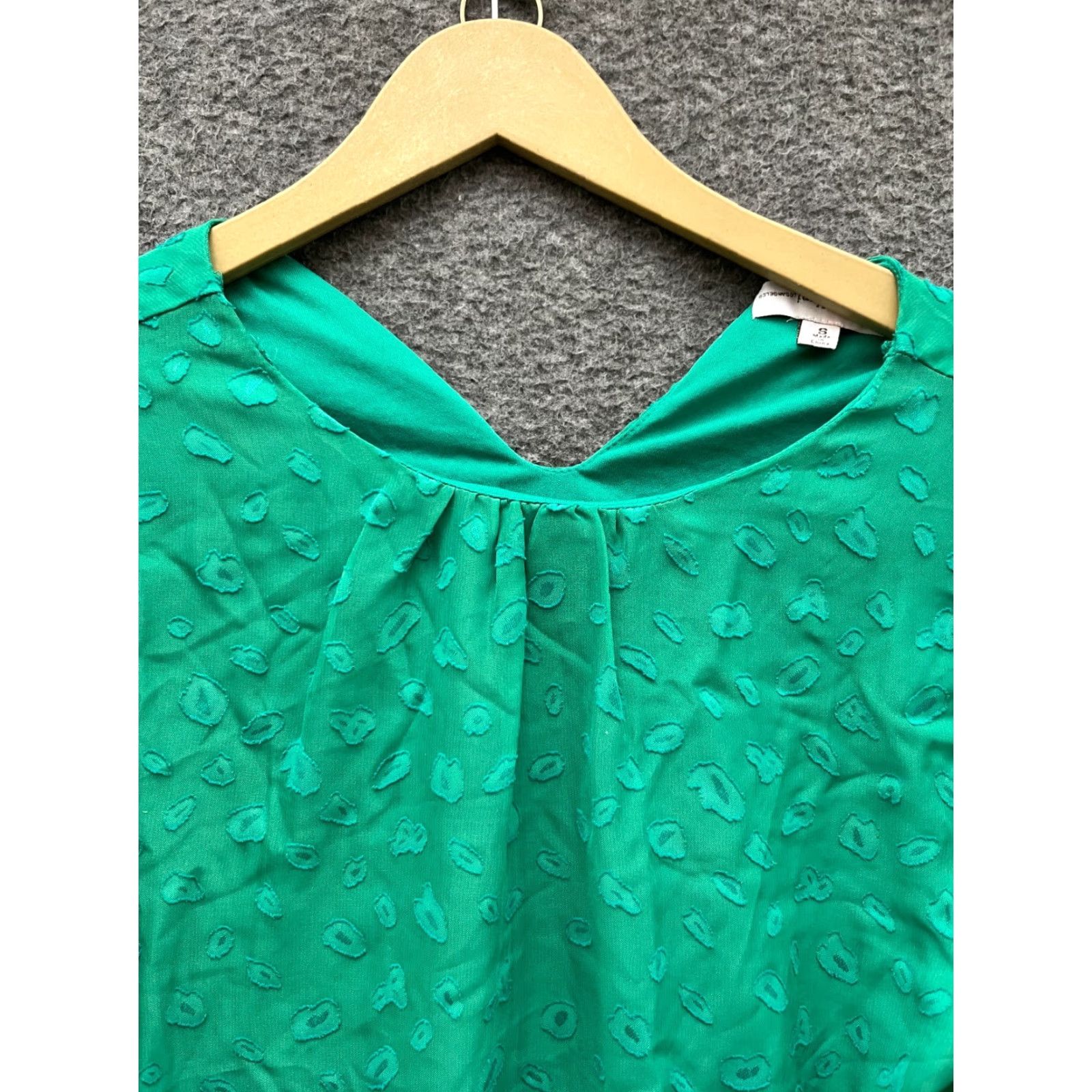 Vintage Yuni Blouse Women V-Neck Embroidered Top Kelly Green Size S Size S / US 4 / IT 40 - 3 Thumbnail