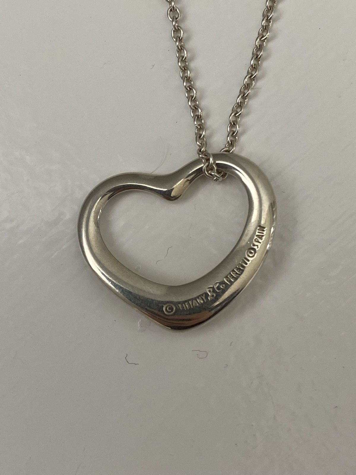 Authentic Tiffany & Co. Open heart pendant necklace
