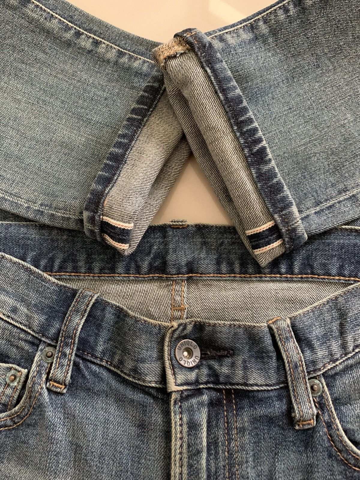 Undercover × Uniqlo Uniqlo Denim Slim Straight Redline Blue Jeans Size US 30 / EU 46 - 4 Thumbnail