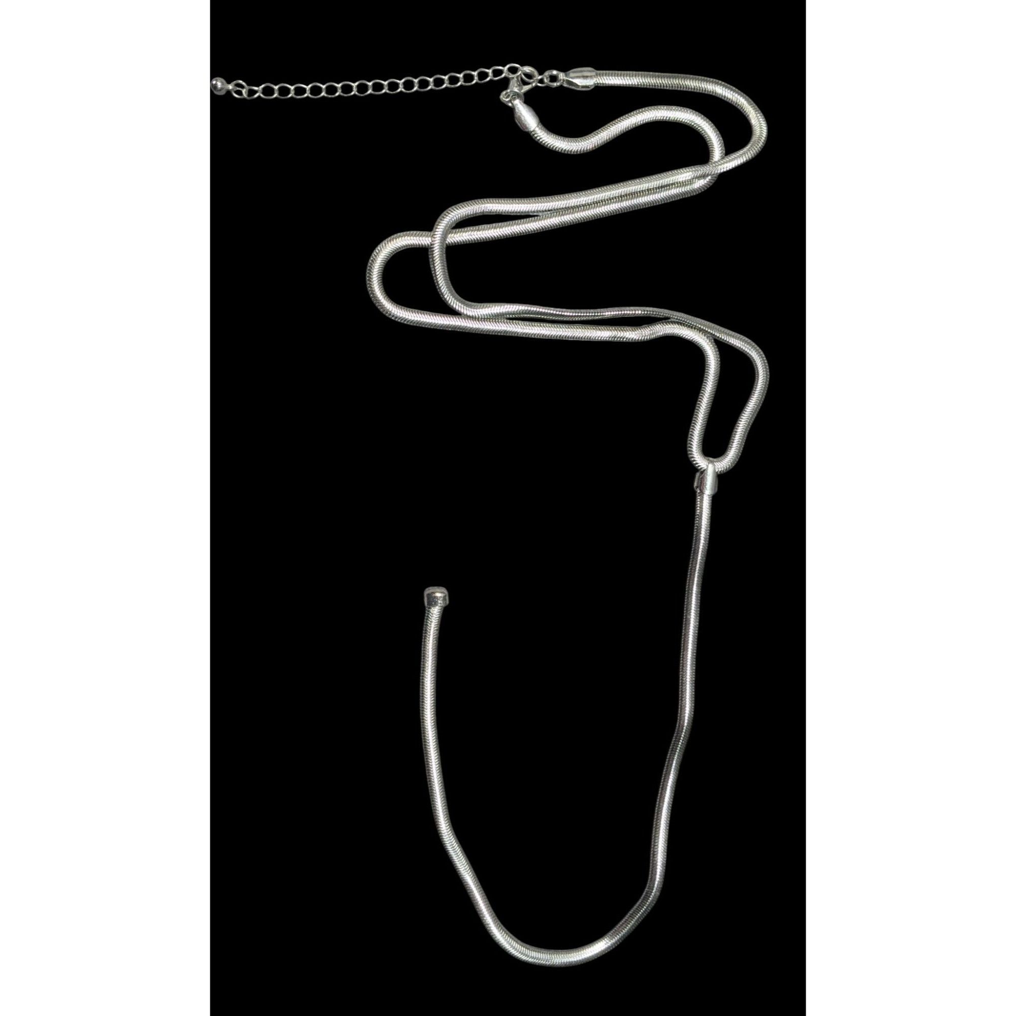 Other Elegant Glam Silver Tone Snake Chain Y Drop Necklace Size ONE SIZE - 2 Thumbnail
