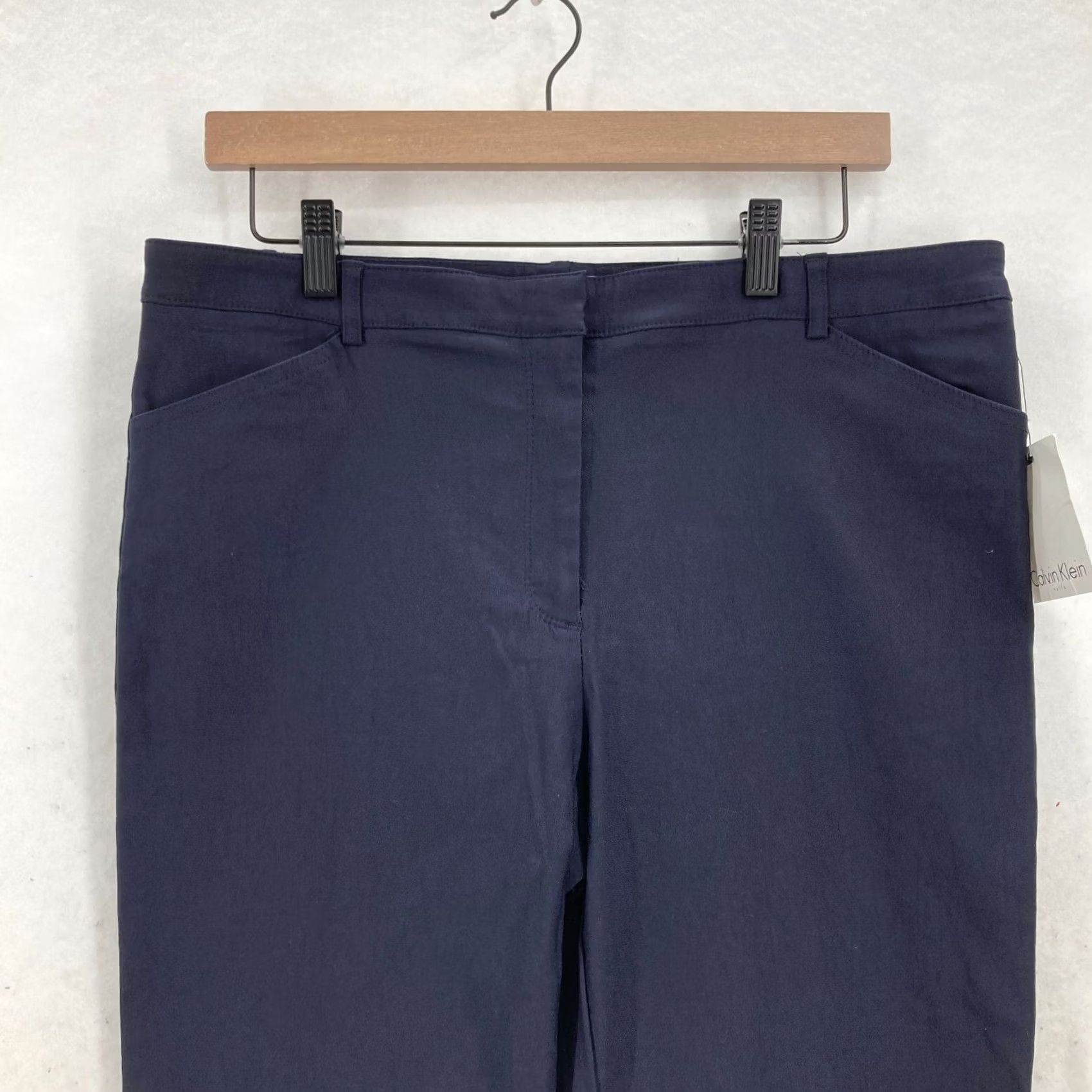 Calvin Klein Calvin Klein Dress Pants Women's 14 Blue Stretch Nylon Blend Skinny Ankle Career Size 36" / US 14 / IT 50 - 2 Thumbnail