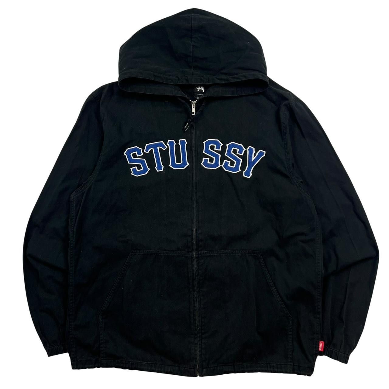 Stussy Vintage Black Stussy Jacket Blue Spellout - Extra Large Size US XL / EU 56 / 4 - 1 Thumbnail