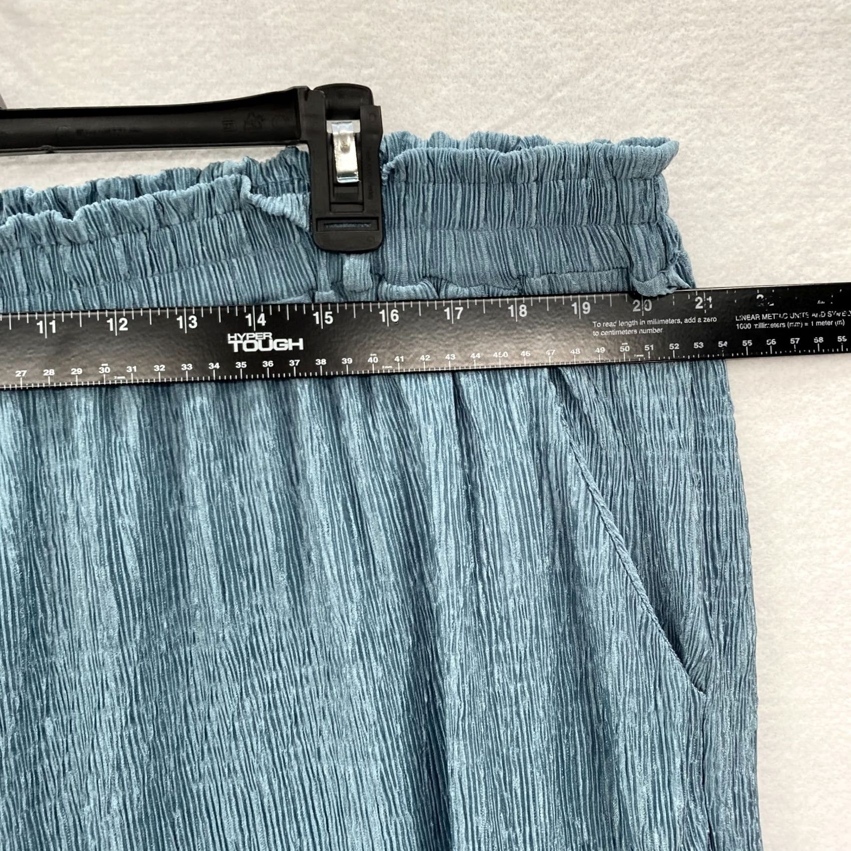 Vintage LuLaRoe Womens 3XL Blue Flowy Wide-Leg Pants Pull On 100% Polyester Regular Size Stretch Pockets Size 27" / US 4 / IT 40 - 6 Thumbnail