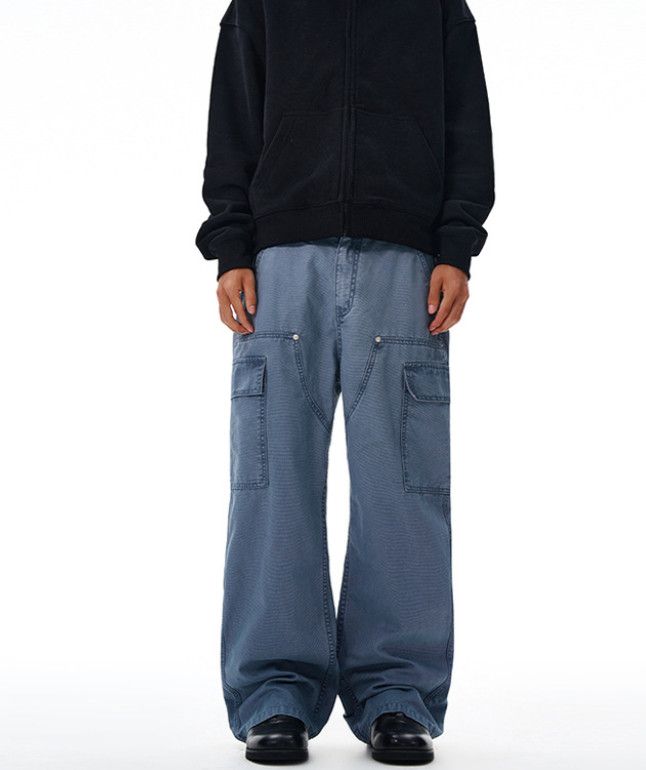 Japanese Brand American street patchwork multi-pocket work jeans Size US 32 / EU 48 - 1 Thumbnail