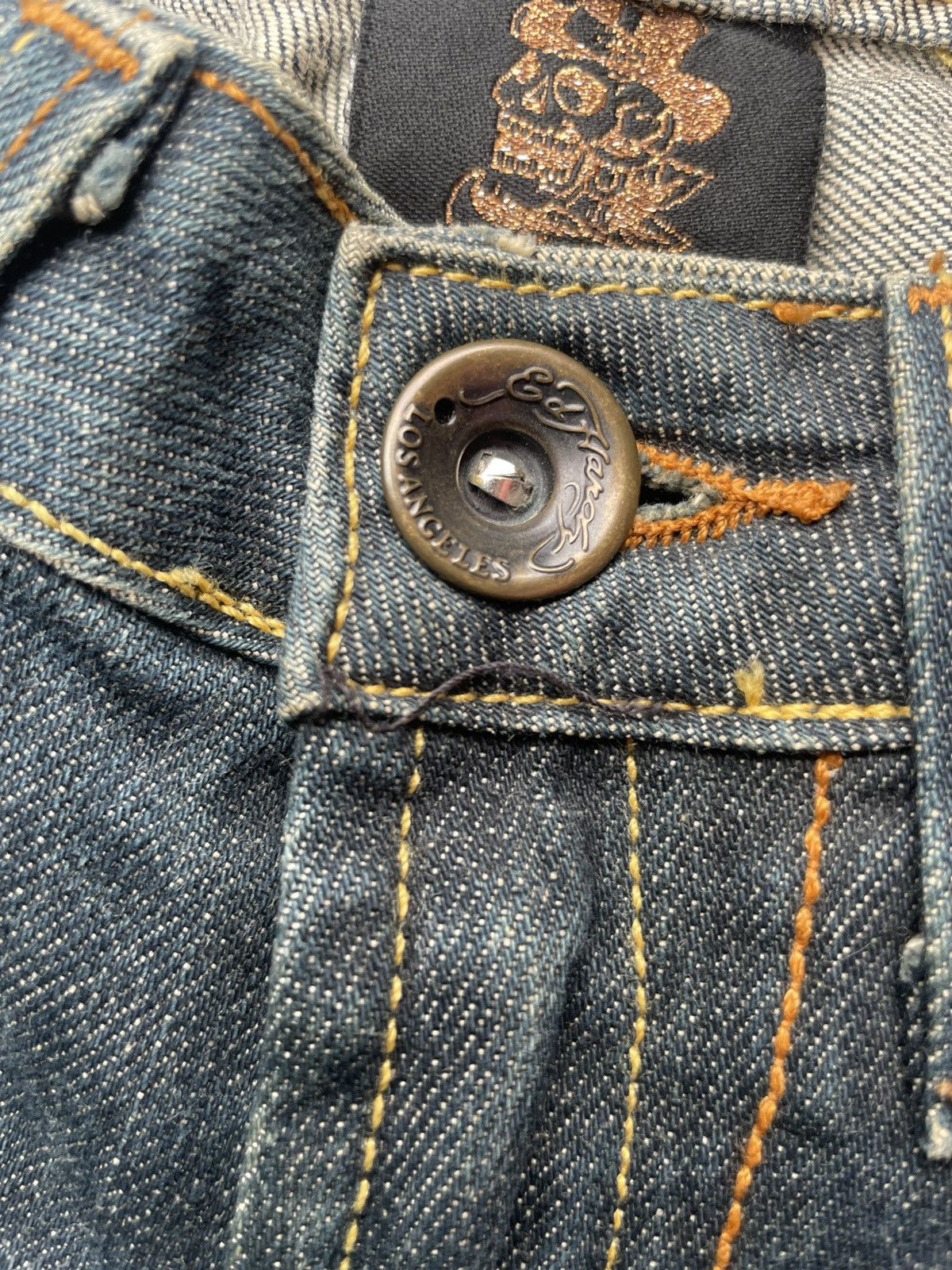 Ed Hardy Ed Hardy By Christian Audiger Skull Emboiderey Denim Size 30" / US 8 / IT 44 - 12 Thumbnail