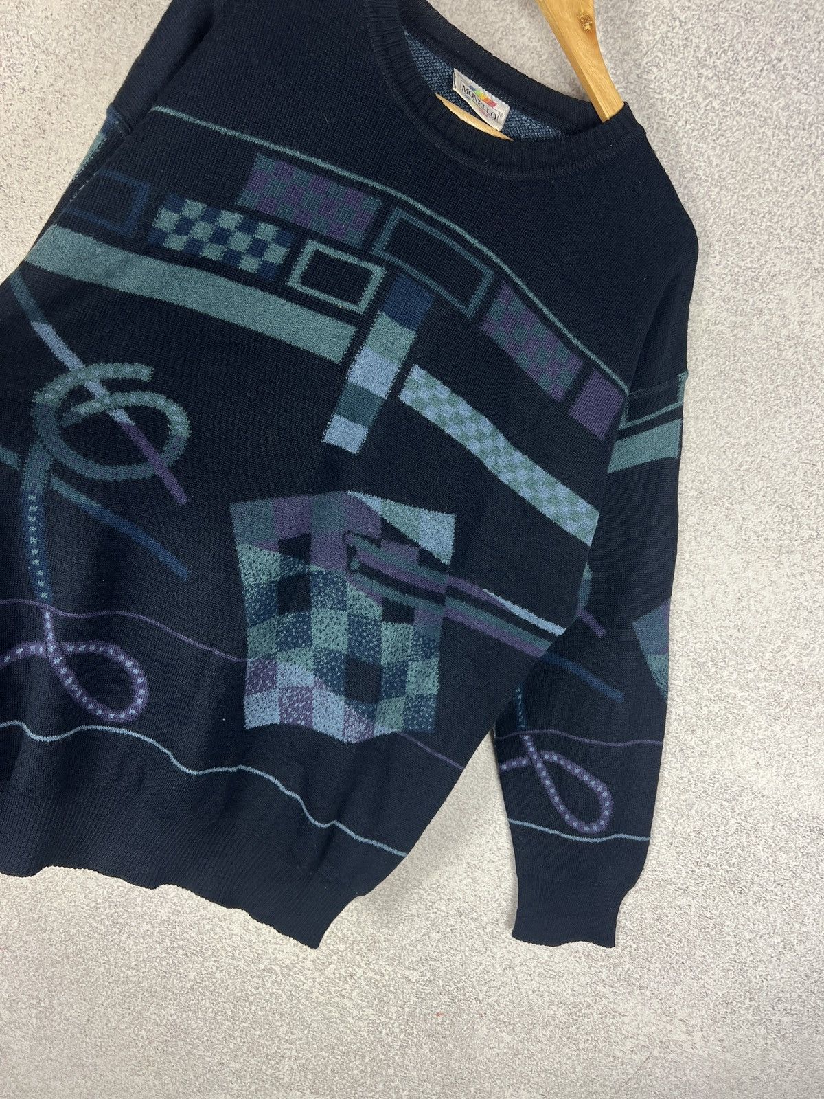 Vintage Vintage Monello Abstract Pattern Lana Wool Sweater Size US L / EU 52-54 / 3 - 5 Thumbnail