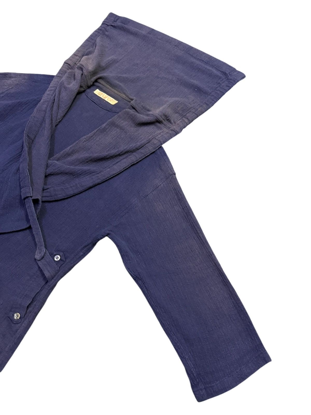 Issey Miyake RARE!! Vintage 70s Issey Miyake Asymmetrical Indigo Kimono Size US M / EU 48-50 / 2 - 2 Thumbnail