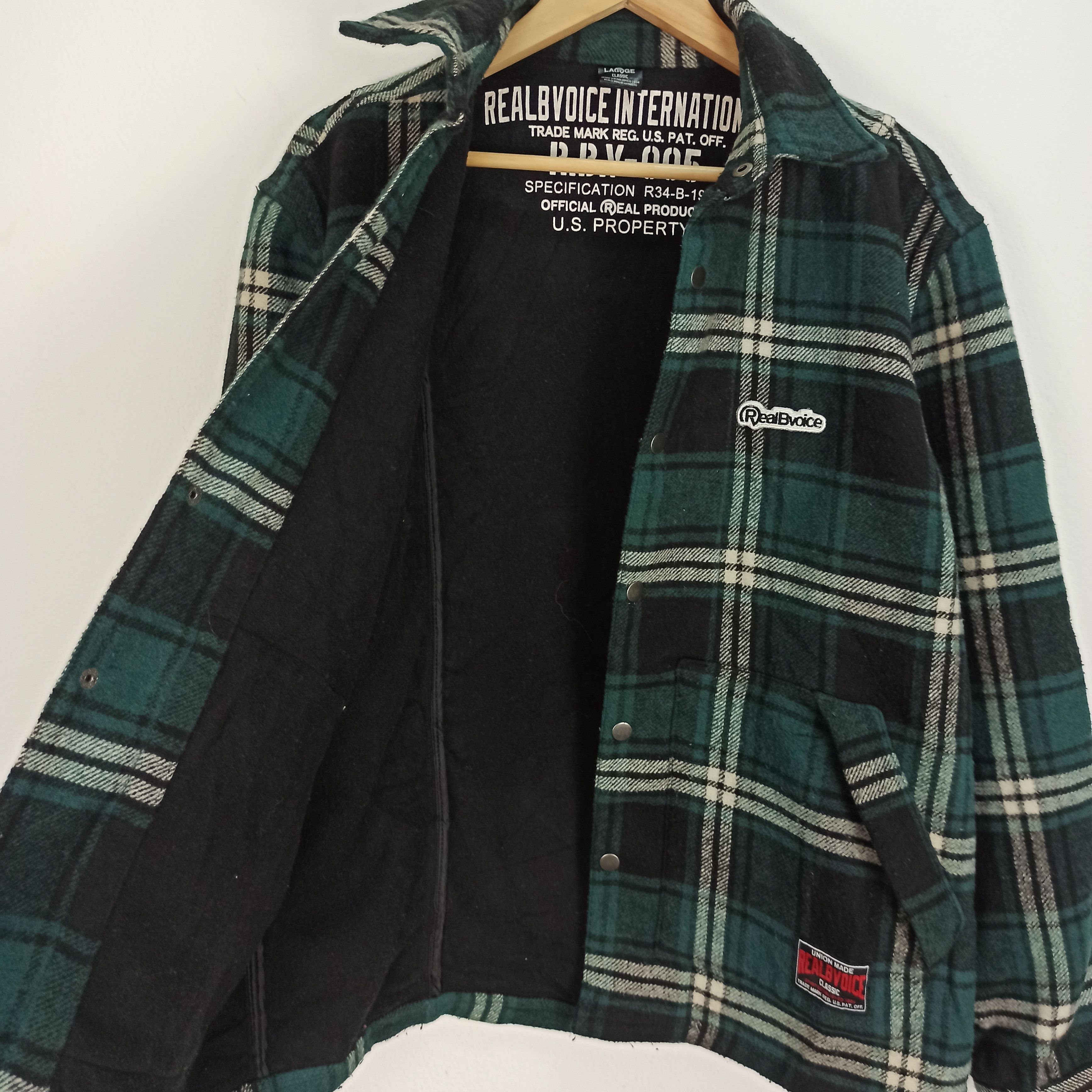 14th Addiction × Flannel × Japanese Brand Rare Flannel Jacket RealBvoice Green Colour Button Size US L / EU 52-54 / 3 - 8 Thumbnail
