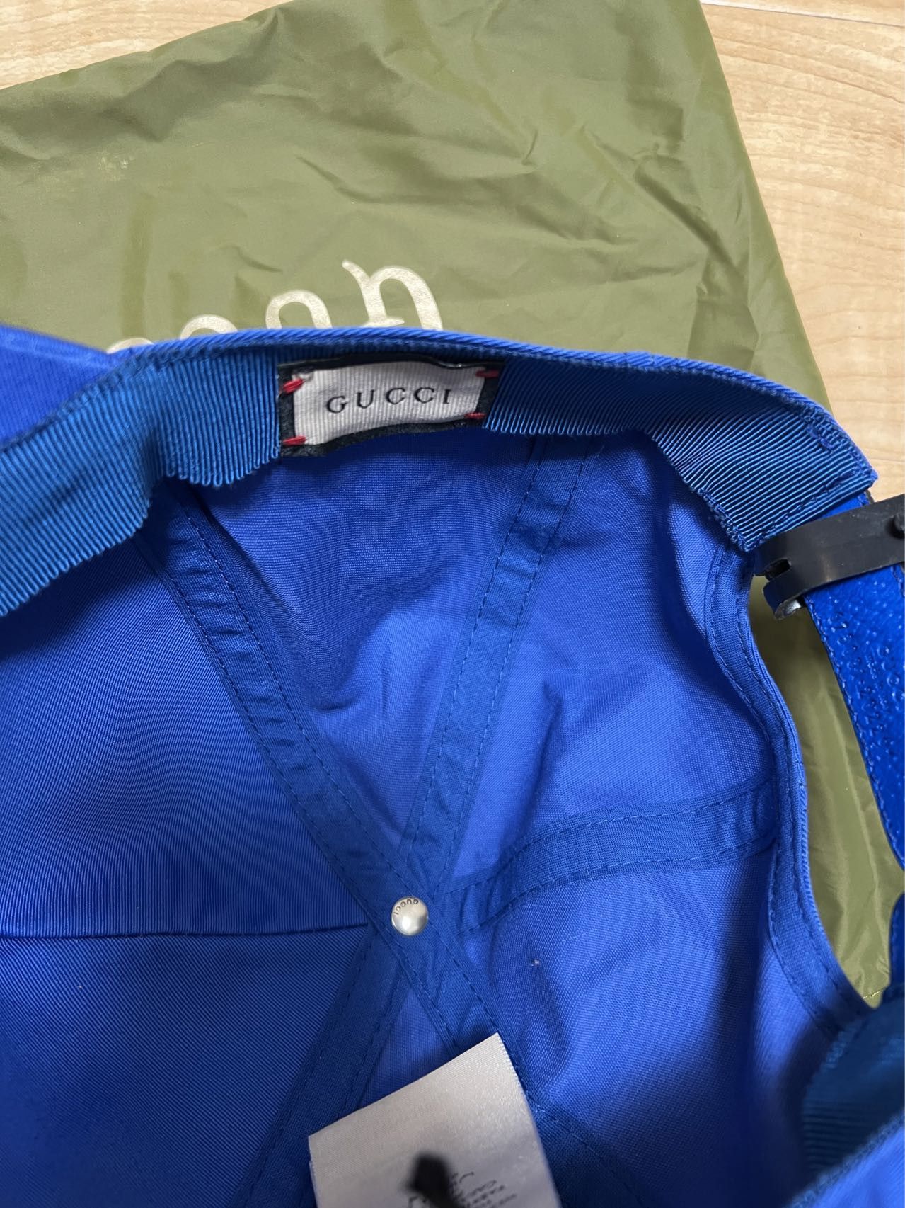 Gucci Gucci 100 Baseball Velcro Strap Cap Royal Blue/White Size ONE SIZE - 2 Thumbnail