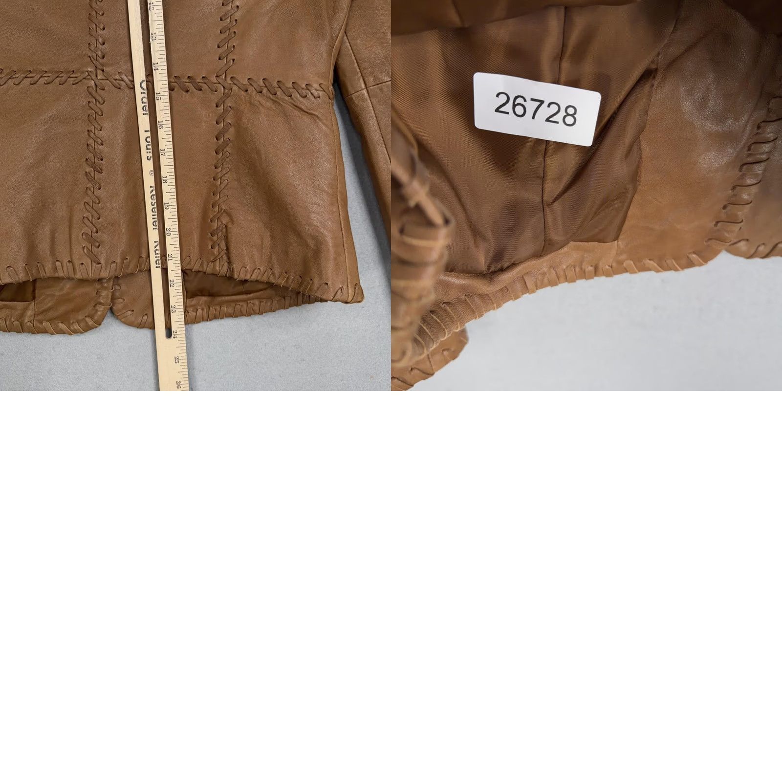Vintage Reba Jacket Womens Medium Brown Leather Western Whipstitch Button Front Ladies Jacket Size M / US 6-8 / IT 42-44 - 9 Thumbnail