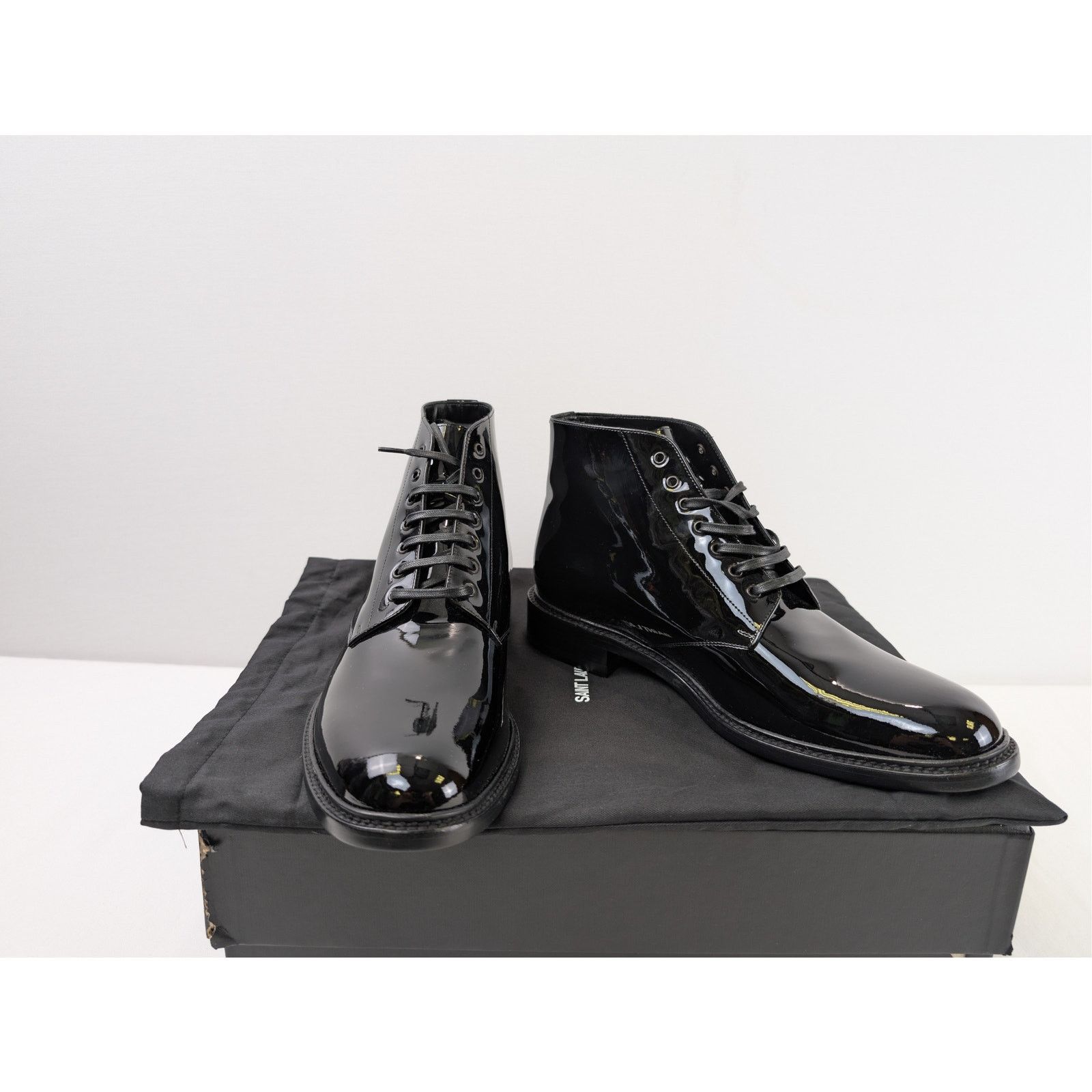 Saint Laurent Paris o1rshd1 Army 20 Lace up Boot in Black Size US 12 / EU 45 - 16 Thumbnail