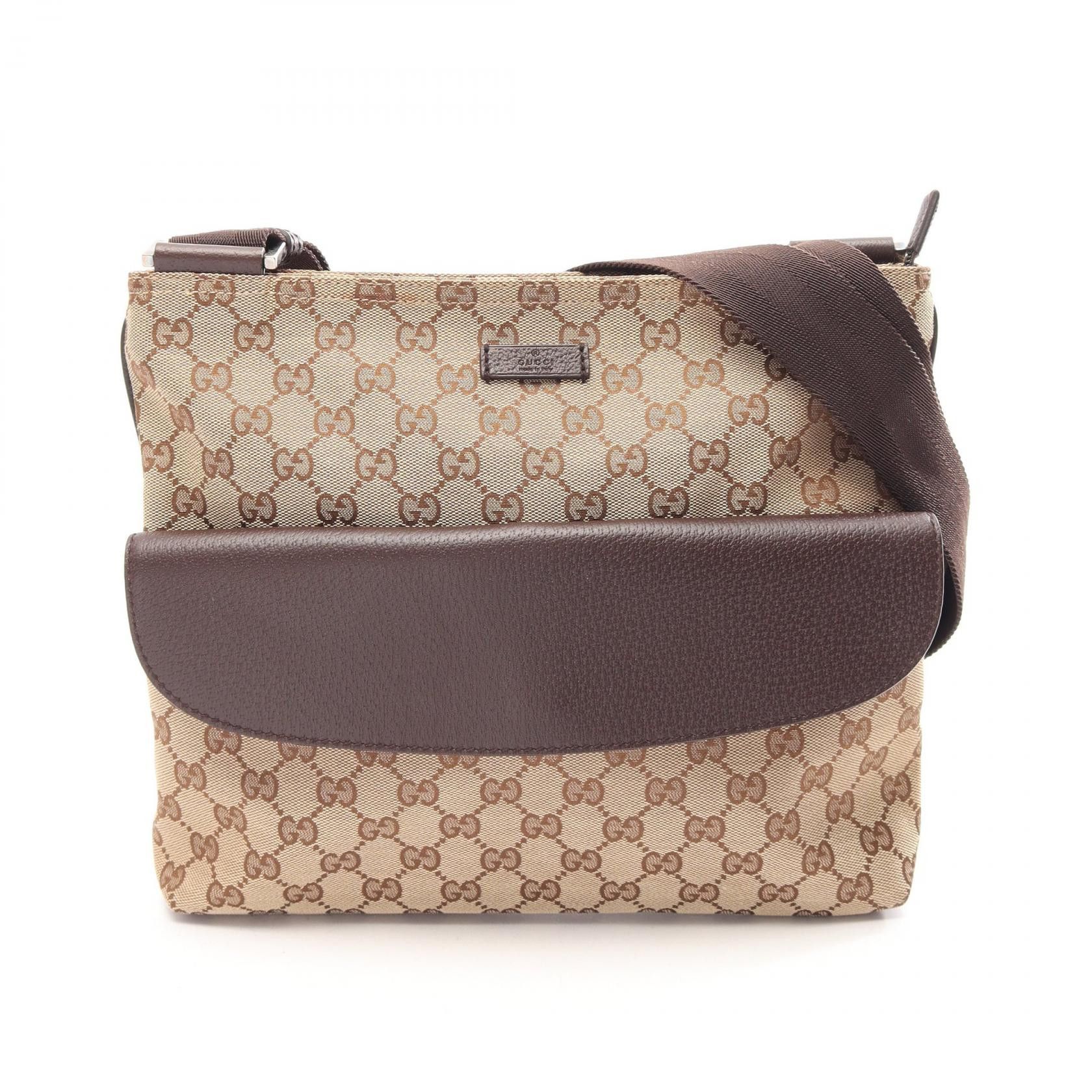 Gucci Gucci Gucci GG Canvas Shoulder Bag Leather Shoulder Bag 256100 DUTY FREE for USA Size ONE SIZE - 1 Thumbnail