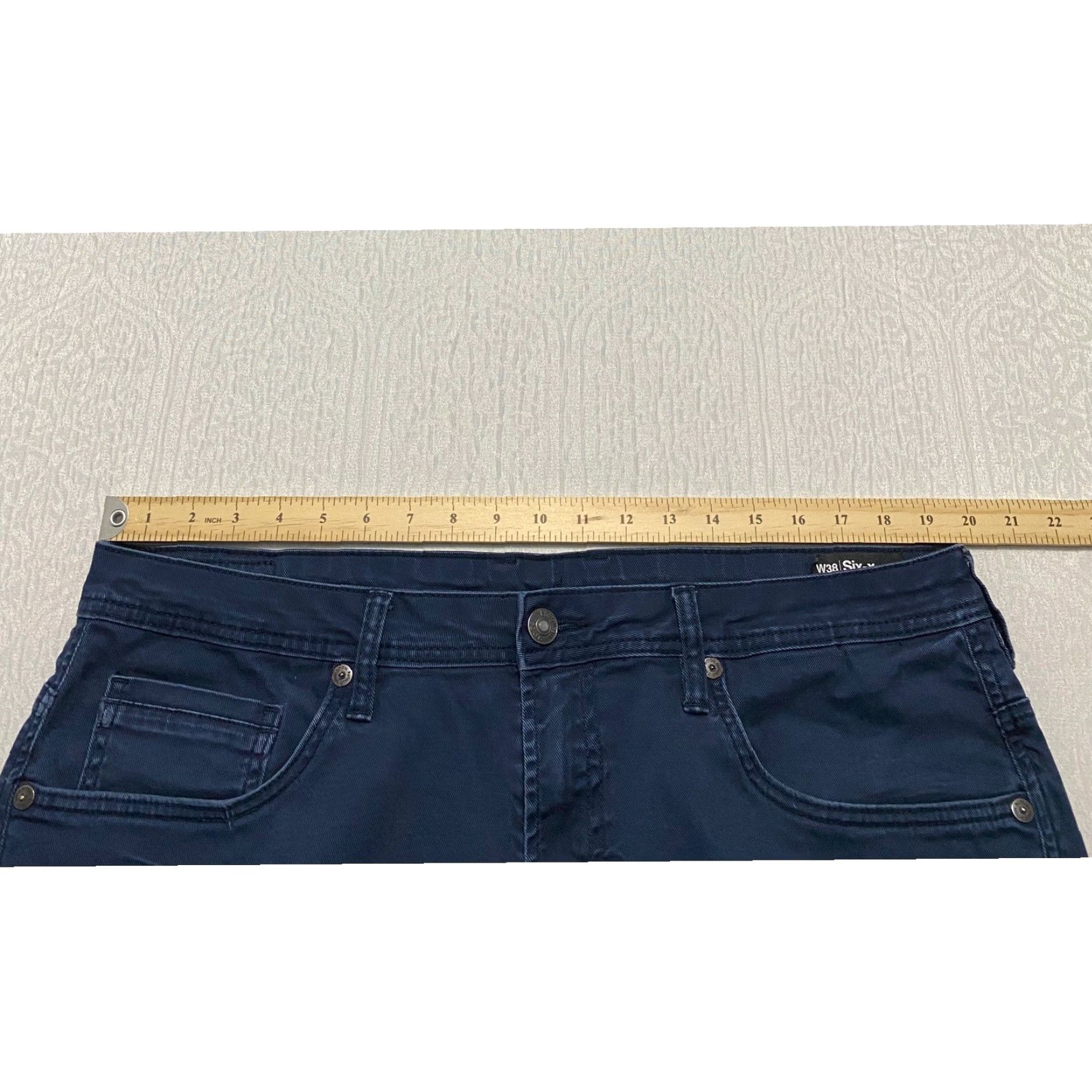 Buffalo David Bitton VINTAGE Buffalo David Bitton Six X Jeans Men 38x34 Navy Blue Straight Stretch Pants Belt? Size US 38 / EU 54 - 6 Thumbnail