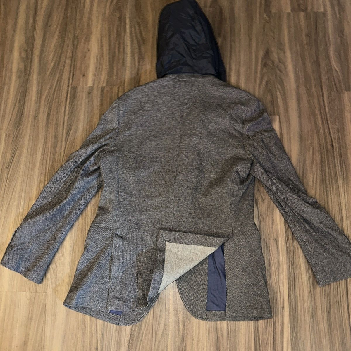 Massimo Dutti Massimo Dutti Hooded Blazer Men’s Navy & Grey Size M-L 42 Size 42S - 10 Thumbnail