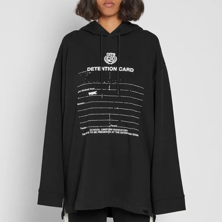 image of Puma X Fenty By Rihanna Gathered Oversized Graphic Hoodie in Black, Women's (Size Small)