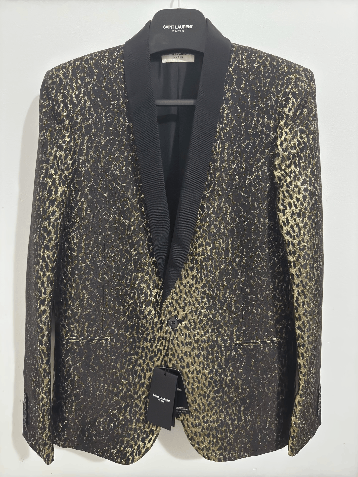 Saint Laurent Paris Saint Laurent Black Gold Leopard Print Blazer Size US M / EU 48-50 / 2 - 1 Thumbnail