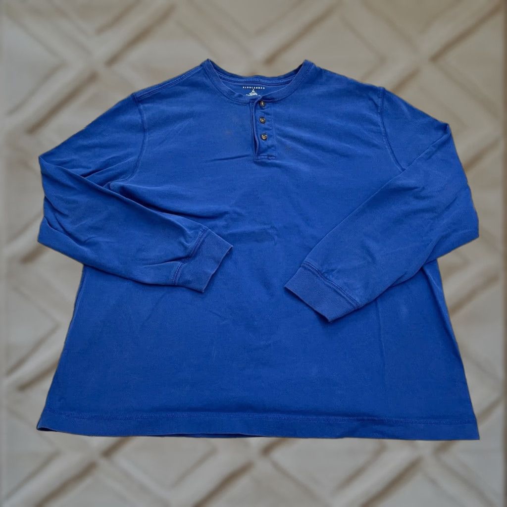 Vintage Saddlebred Men's XL Blue Long Sleeve Henley Shirt Casual Outdoor Cotton Activewear Size US XL / EU 56 / 4 - 1 Thumbnail