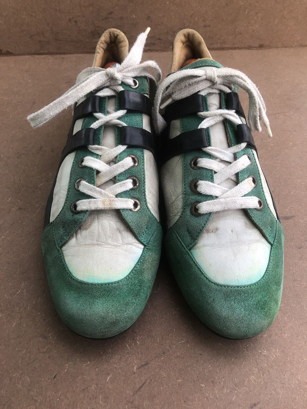 Hermes Hermes Green & White Leather SneakersSize 39 Size US 9 / IT 39 - 3 Thumbnail
