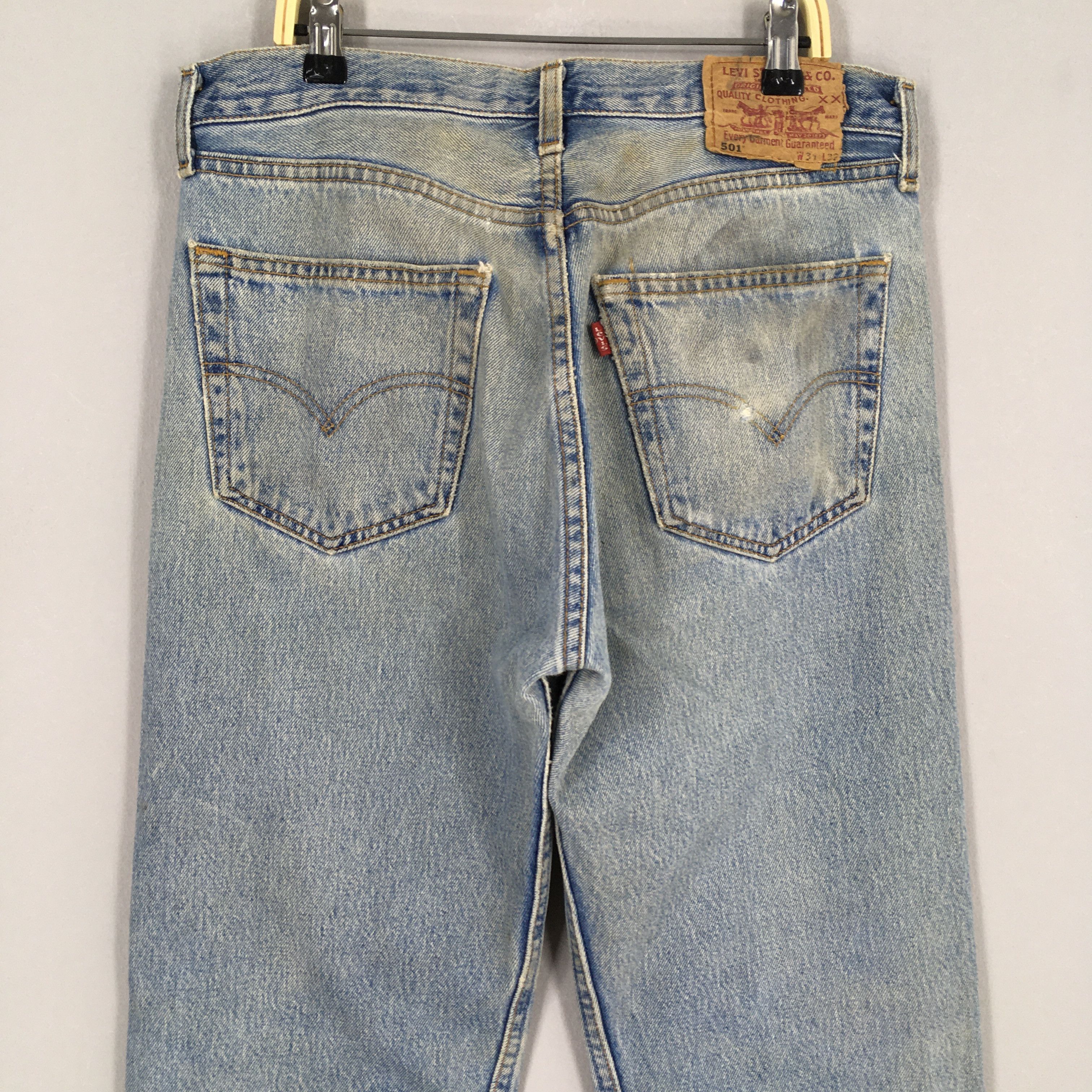 Levi's Size 31x33 Vintage 90s Levi's 501 Faded Blue Jeans S1489 Size US 31 - 9 Thumbnail