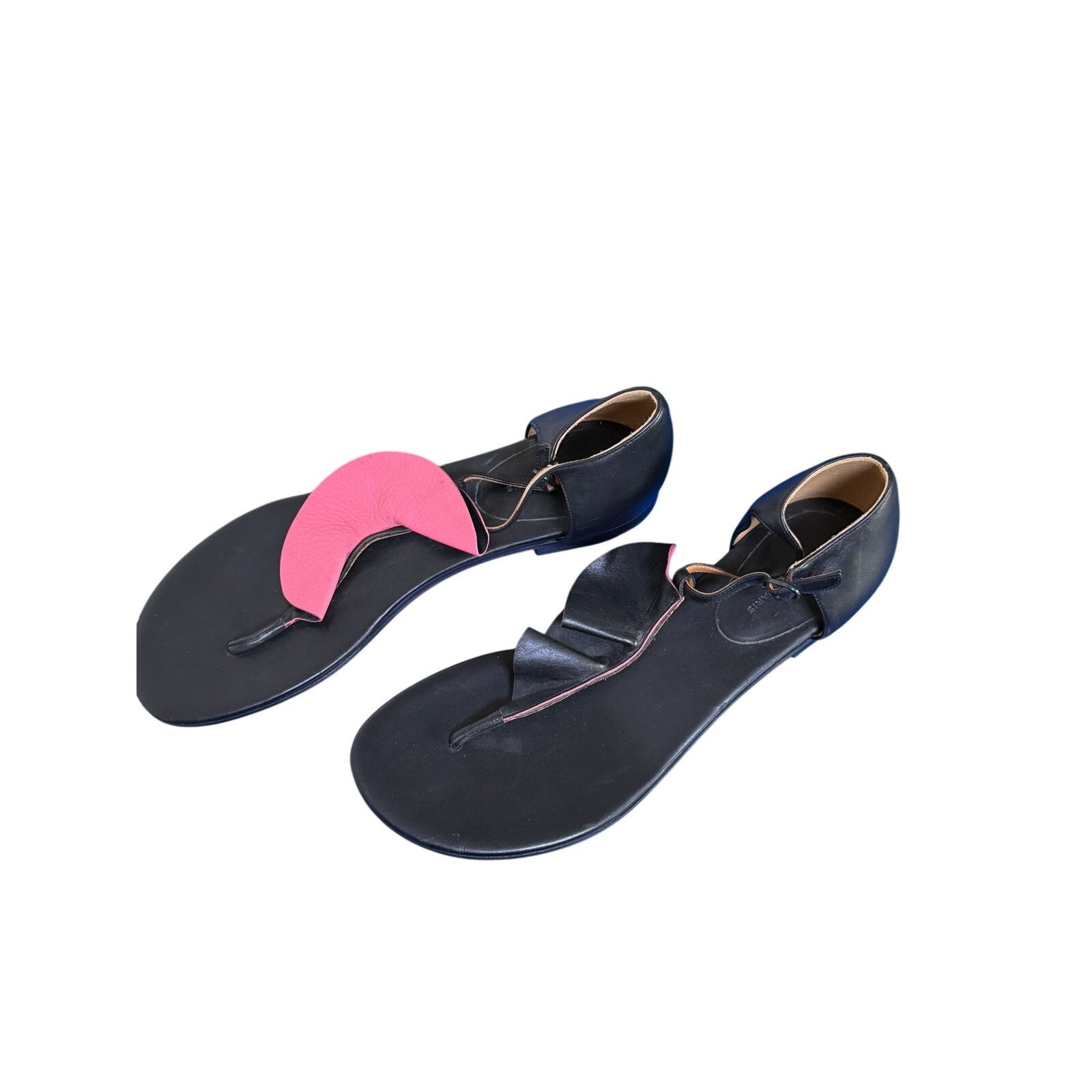 Balenciaga Balenciaga Women's Black Leather Sandals Size US 9.5 / IT 39.5 - 2 Thumbnail