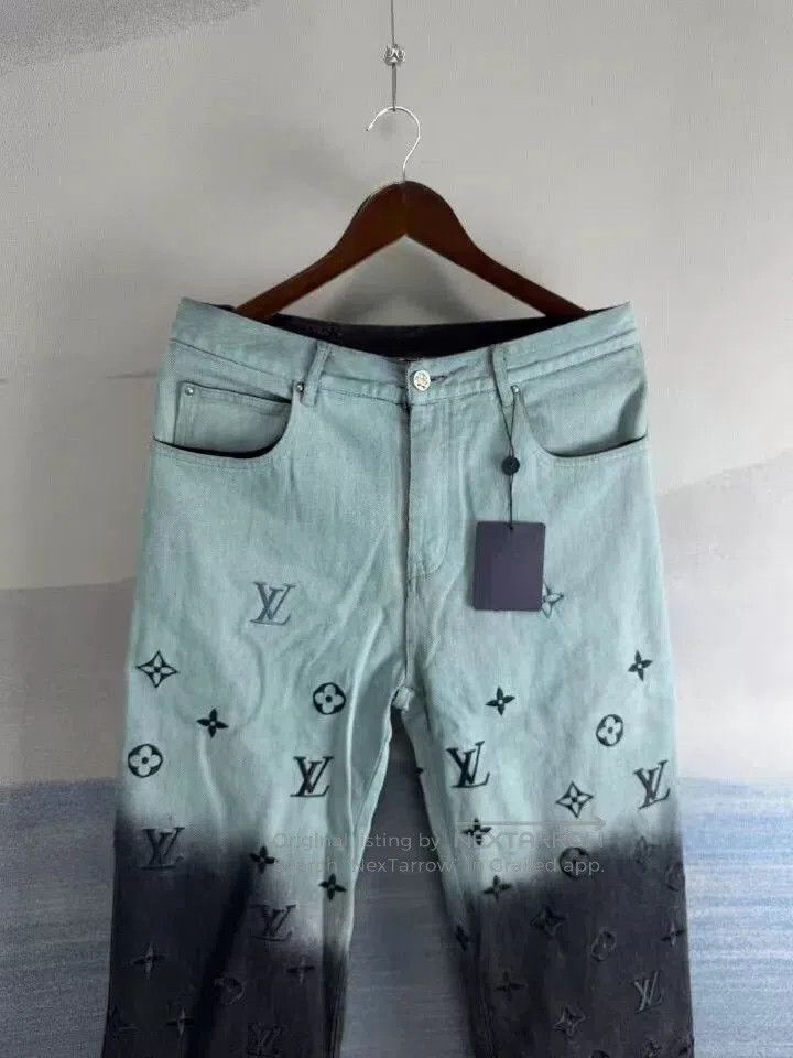 Louis Vuitton louis vuitton gradient embossed denim pants. Size US 32 / EU 48 - 2 Thumbnail
