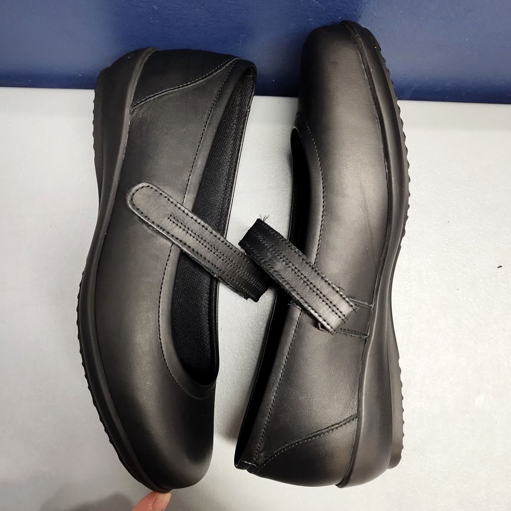 Vintage Cosyfeet Womens Mary Jane Flats Size 8.5 Black Hook & Loop Size US 7 / IT 37 - 3 Thumbnail