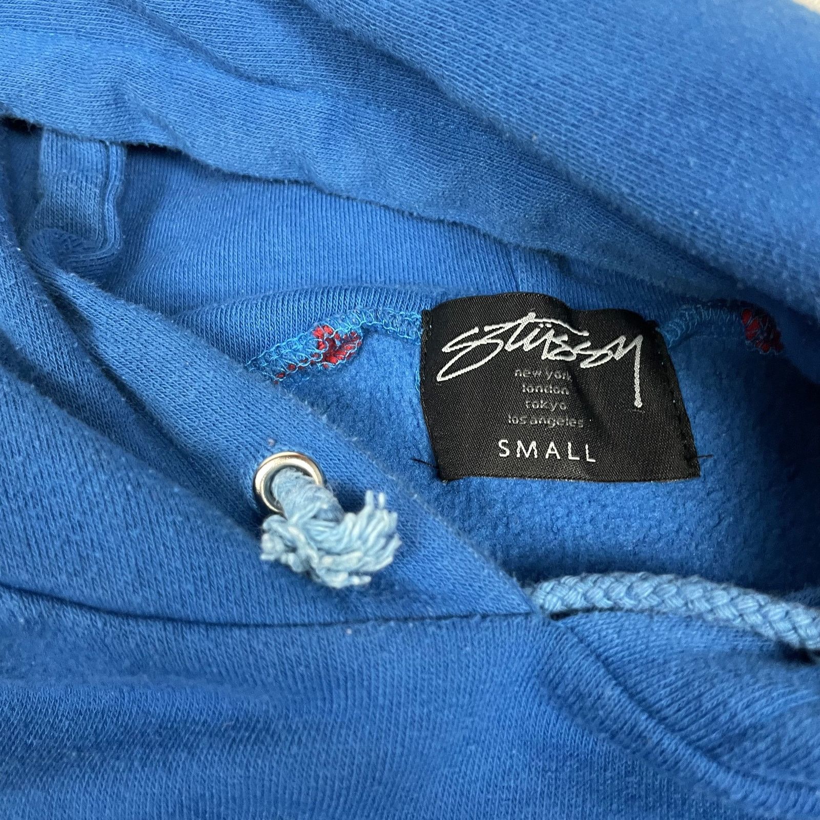 Stussy Stussy Womens Blue Red Pockets Long Sleeve Pullover Hoodie S Size S / US 4 / IT 40 - 7 Thumbnail