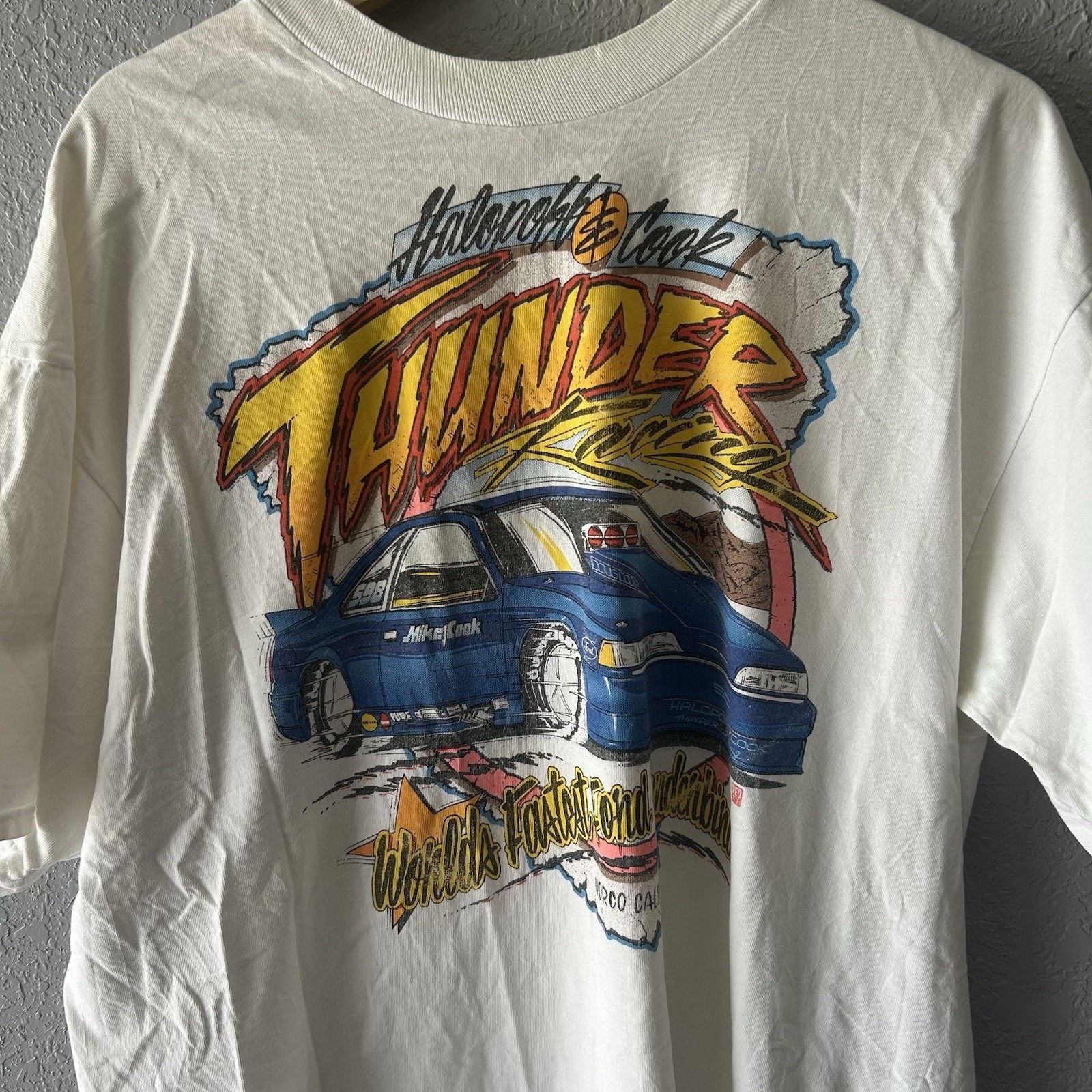 Hanes Vintage Ford Thunderbird Racing Tshirt Men’s XL Race car 90 Size US XL / EU 56 / 4 - 2 Thumbnail