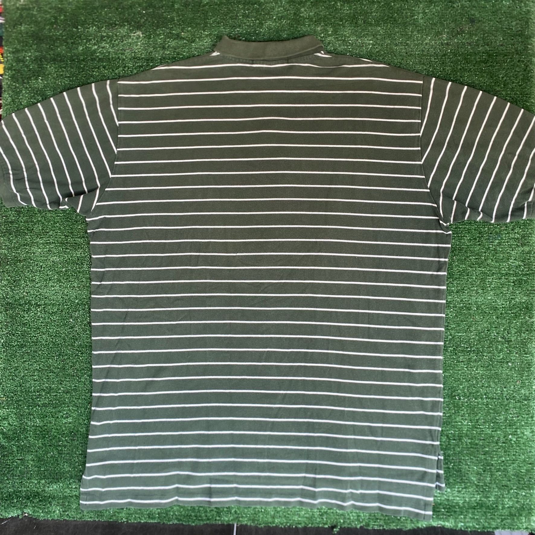 Polo Ralph Lauren Vintage Y2K Ralph Lauren Shirt Green Striped Logo Polo Shirt Size US XL / EU 56 / 4 - 5 Thumbnail