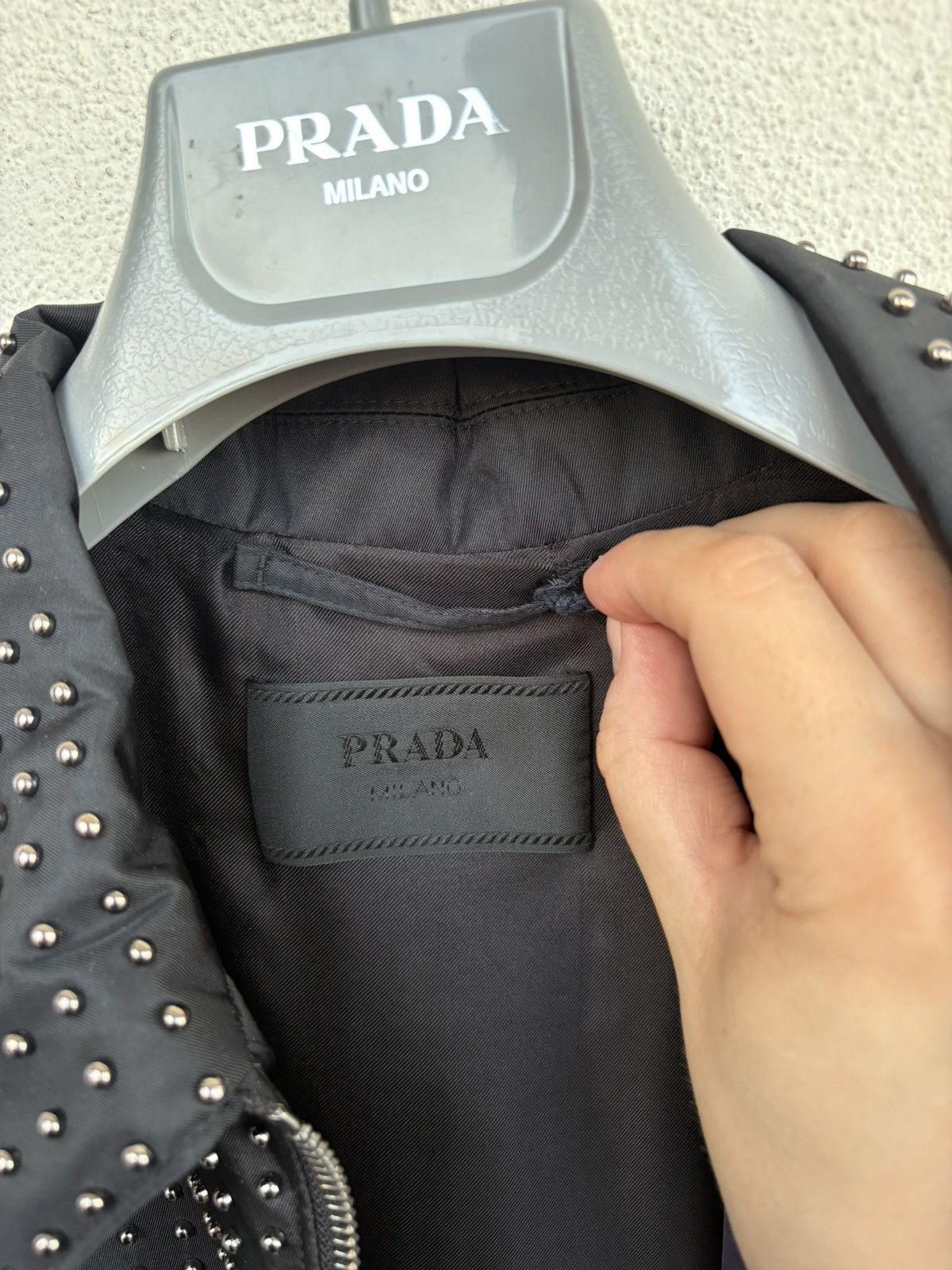 Prada Prada studded Re-Nylon blouson jacket size IT 50 Size US L / EU 52-54 / 3 - 8 Thumbnail