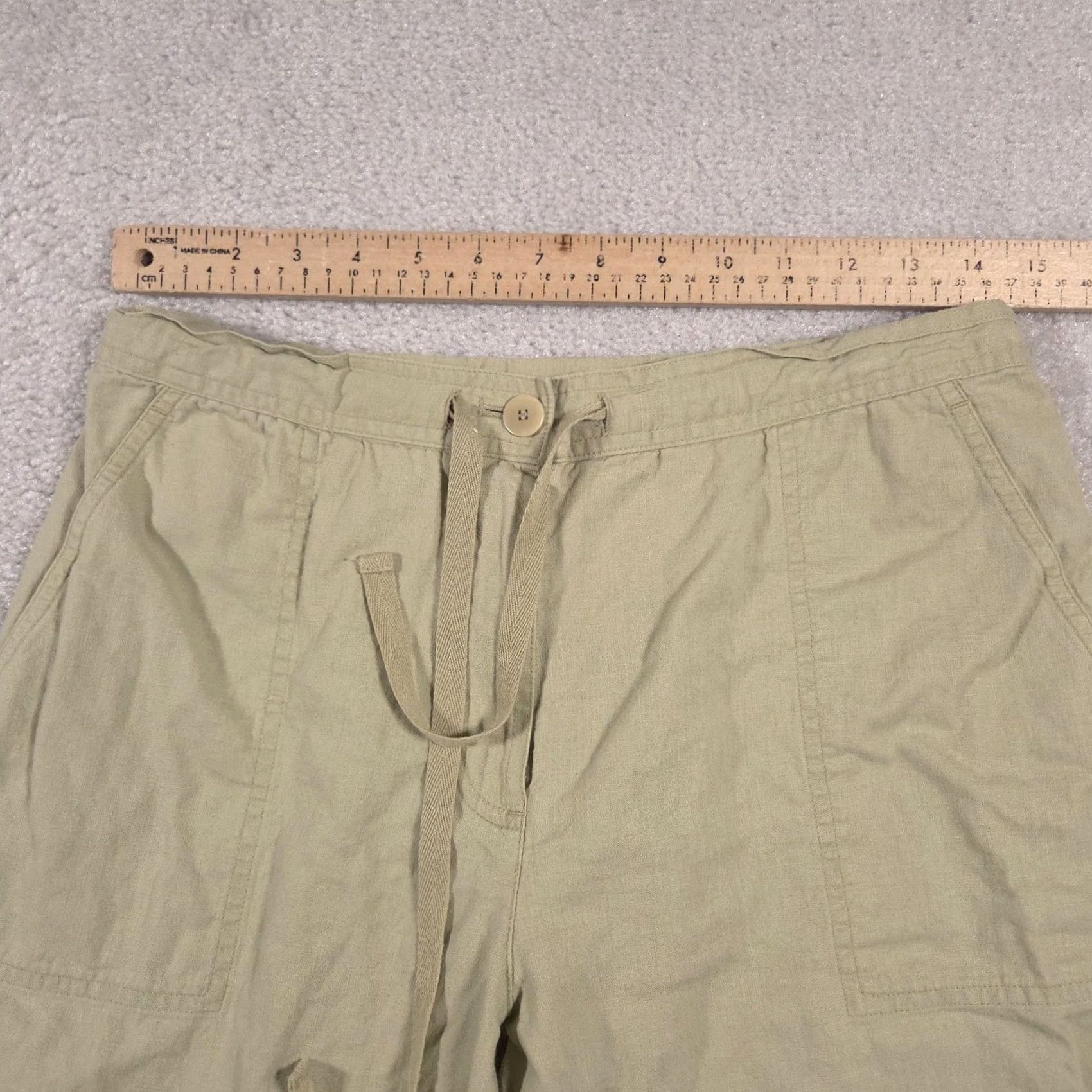 Jones New York Jones New York Sport Pants Womens 8 Beige Linen Cotton Blend Wide Leg Casual Pants Size 30" / US 8 / IT 44 - 6 Thumbnail