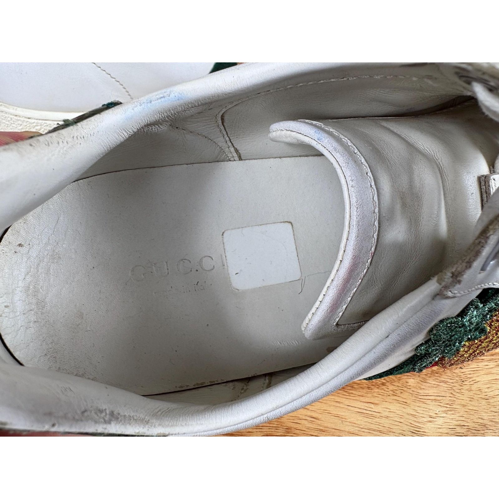 Gucci Authentic Gucci Ace White Leather Embroidered Sneaker Size US 6.5 / IT 36.5 - 6 Thumbnail