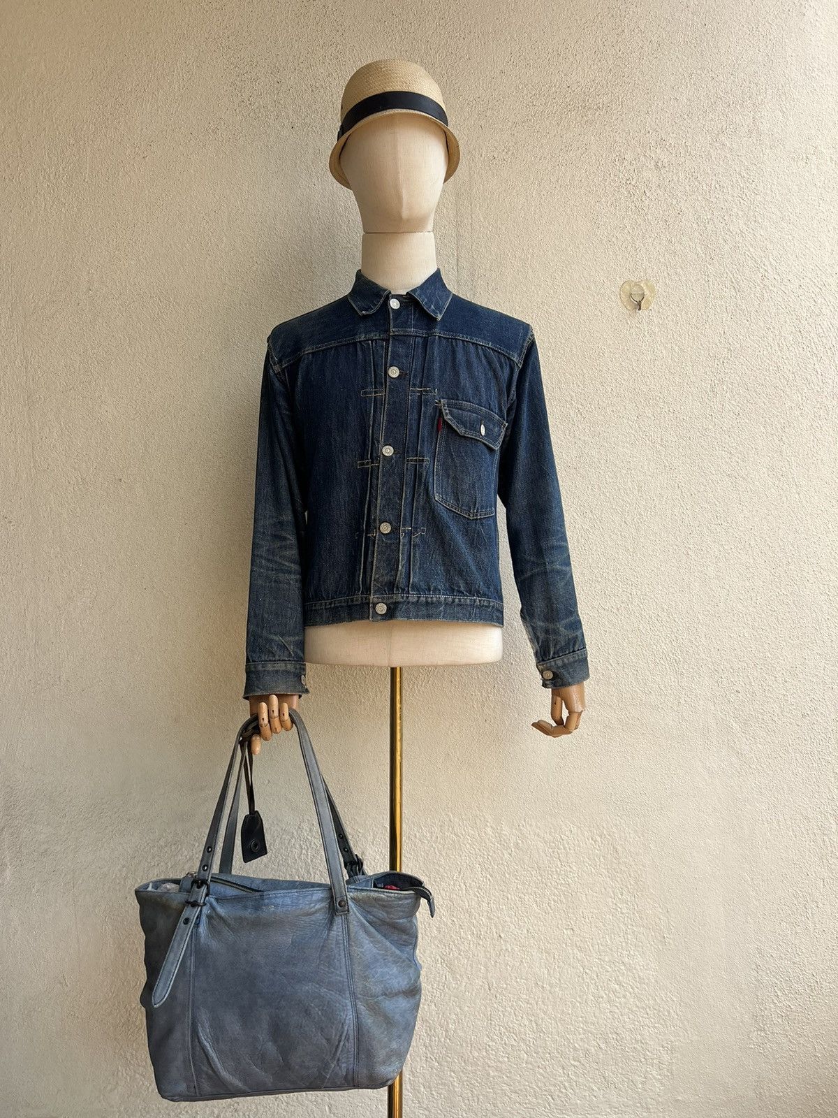 Leather DECADE Japan Distress Dirty Patina Leather Bag Tote Size ONE SIZE - 2 Thumbnail