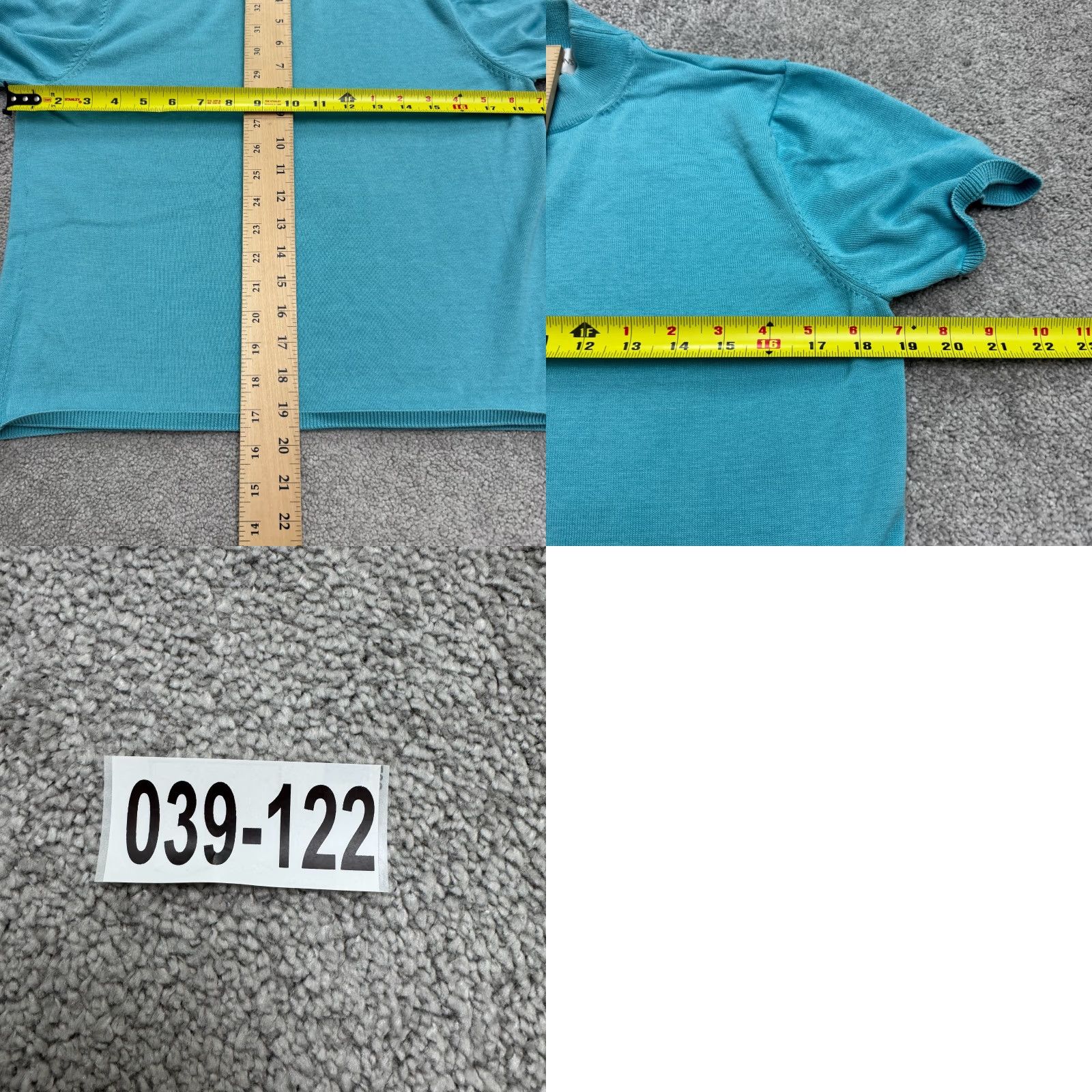 Vintage Draper's & Damon's Mock Neck Pullover Sweater Women L Blue Short Sleeve Knit Cotton Silk Casual Solid Modern Classic Autumn Winter Mens Womens Size L / US 10 / IT 46 - 8 Thumbnail