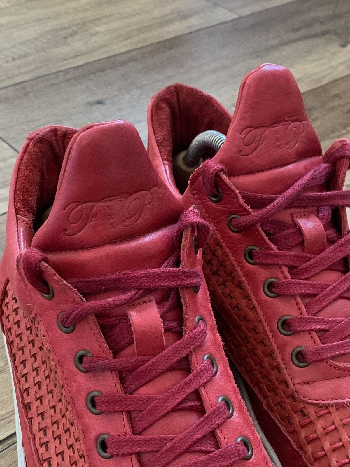 Filling Pieces Filling Pieces High Mid Top Red Leather Sneakers Shoes Size US 9.5 / EU 42-43 - 7 Thumbnail