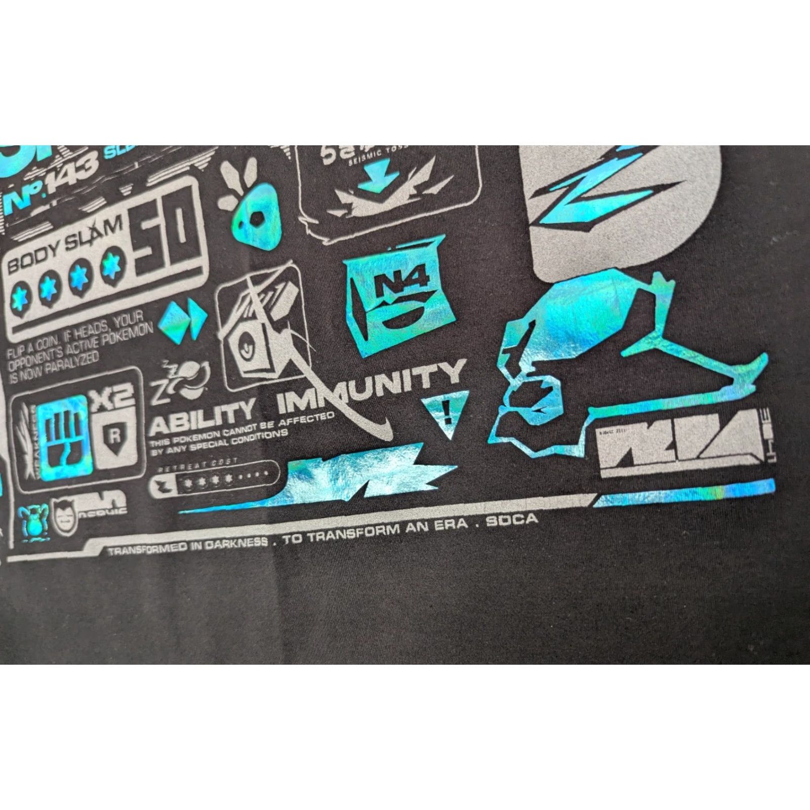 Vintage VINTAGE Neo4ic Pokemon Snorlax Black Blue Holographic T-Shirt XL SNOR-LX Holo Size US XL / EU 56 / 4 - 7 Thumbnail