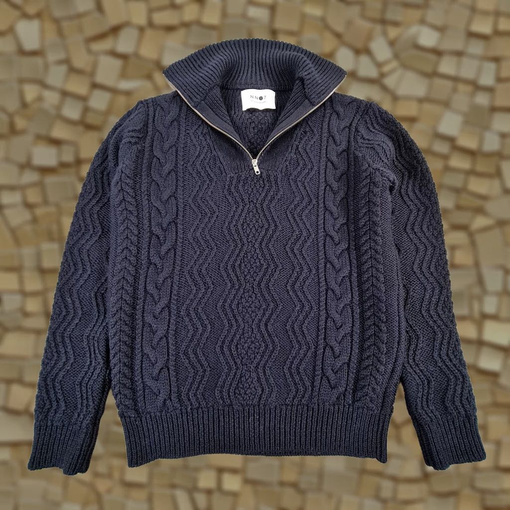 NN07 NN07 No Nationality Mens Jumper Navy Blue Small Wool Pullover Zip Mock Neck Henley Knit Jumper Mens XS S? Size US S / EU 44-46 / 1 - 1 Thumbnail