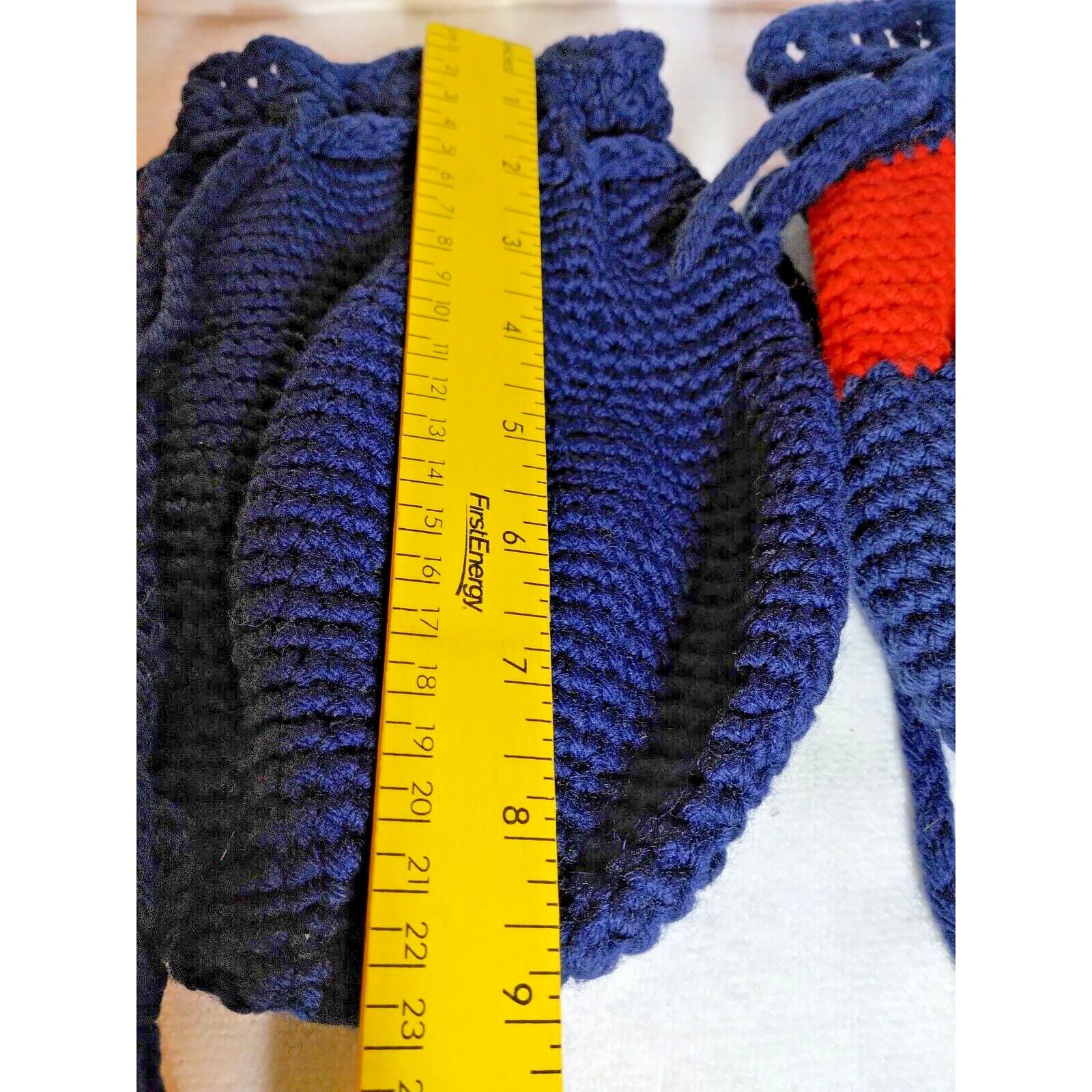 Handmade 2 Handmade Drawstring Crotchet Handbag Navy & Blue! Size ONE SIZE - 2 Thumbnail