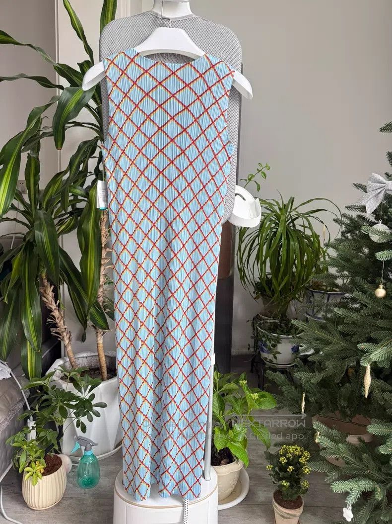 Issey Miyake Issey Miyake Light Blue Dress Size L / US 10 / IT 46 - 2 Thumbnail