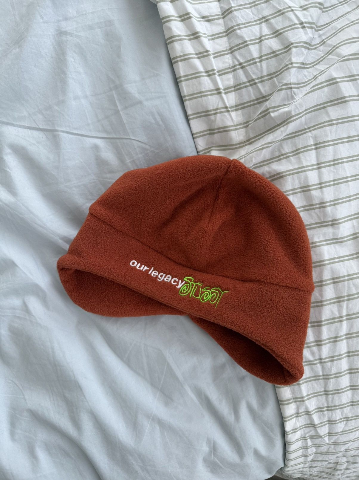 Buy Stussy x Our Legacy Work Shop Polar Fleece Beanie 'Rust