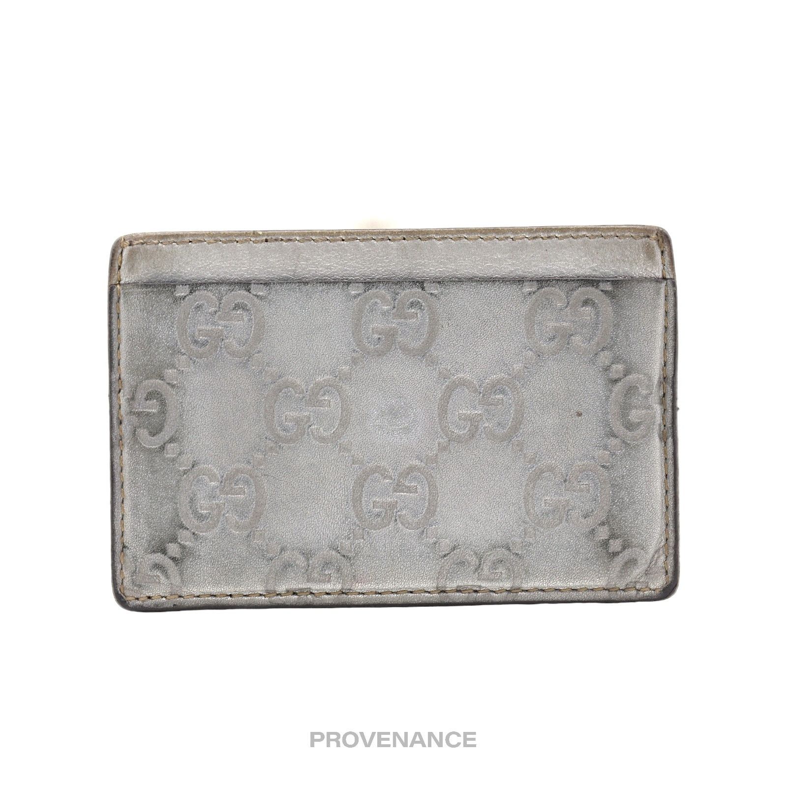 Gucci 🔴 Gucci Card Holder - Metallic GG Guccissima Leather Size ONE SIZE - 1 Thumbnail