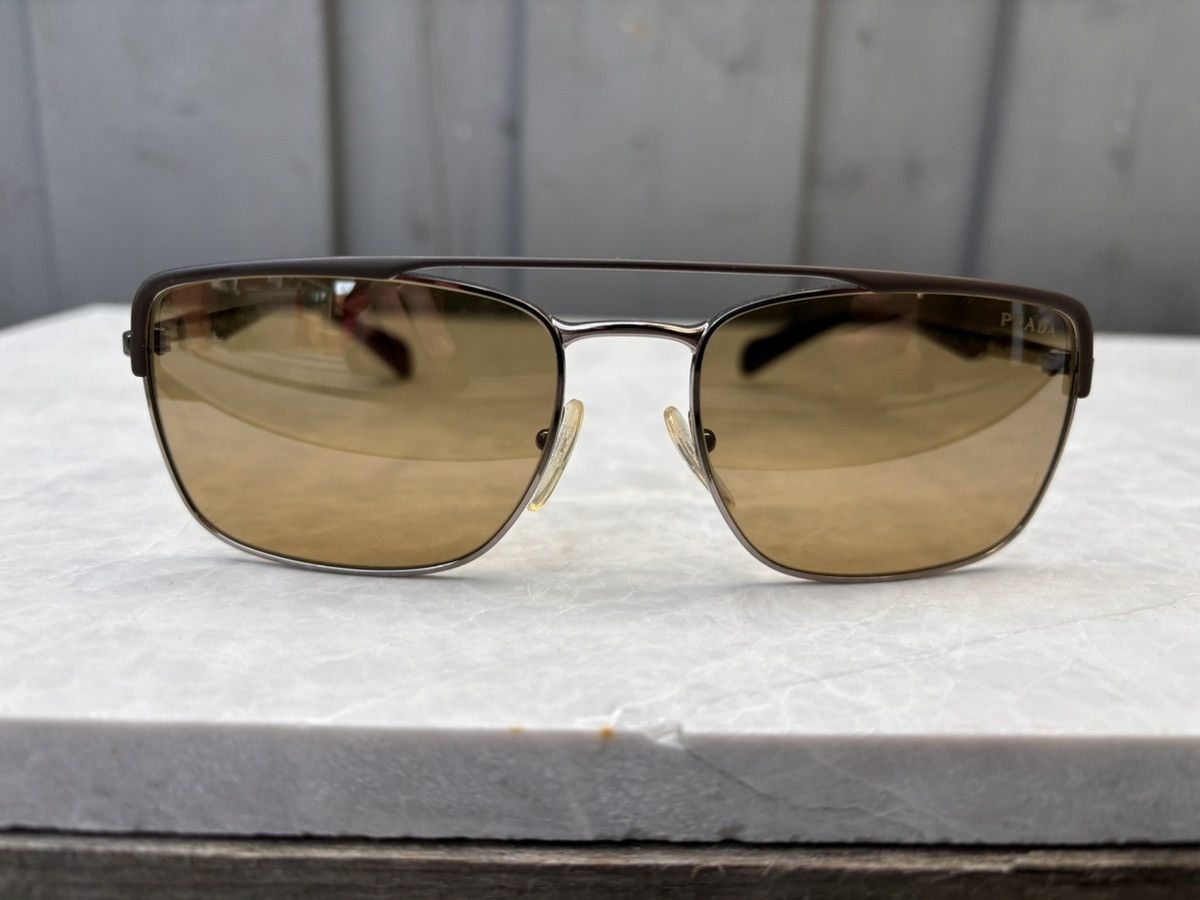 Designer × Prada Prada Sunglasses SPR 50Q Metal Chrome Aviator Wayfarer Bar Size ONE SIZE - 7 Thumbnail