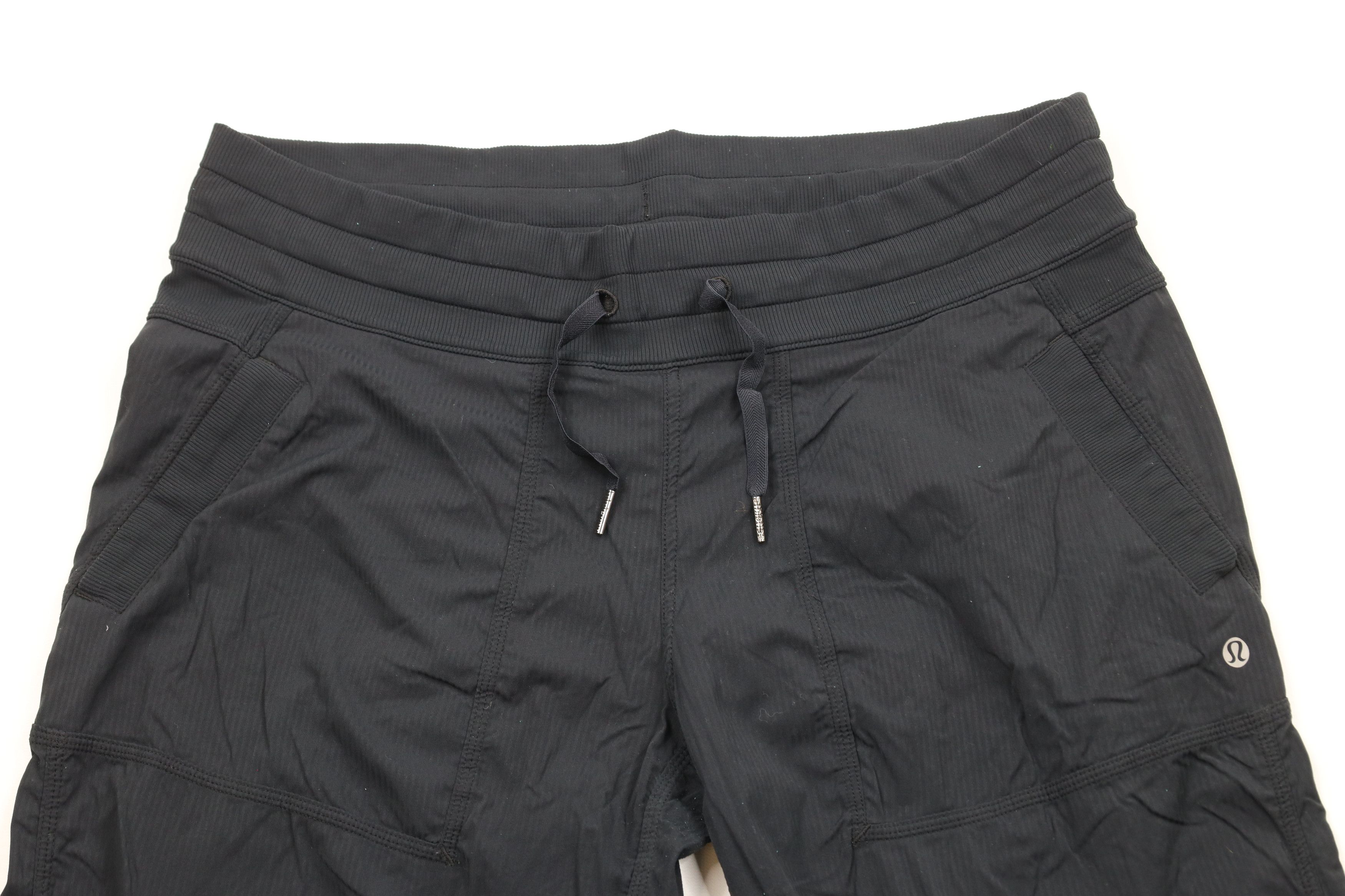 Lululemon × Vintage Lululemon Striped Dance Studio Cropped Capris Pants Black Size 32" / US 10 / IT 46 - 2 Thumbnail