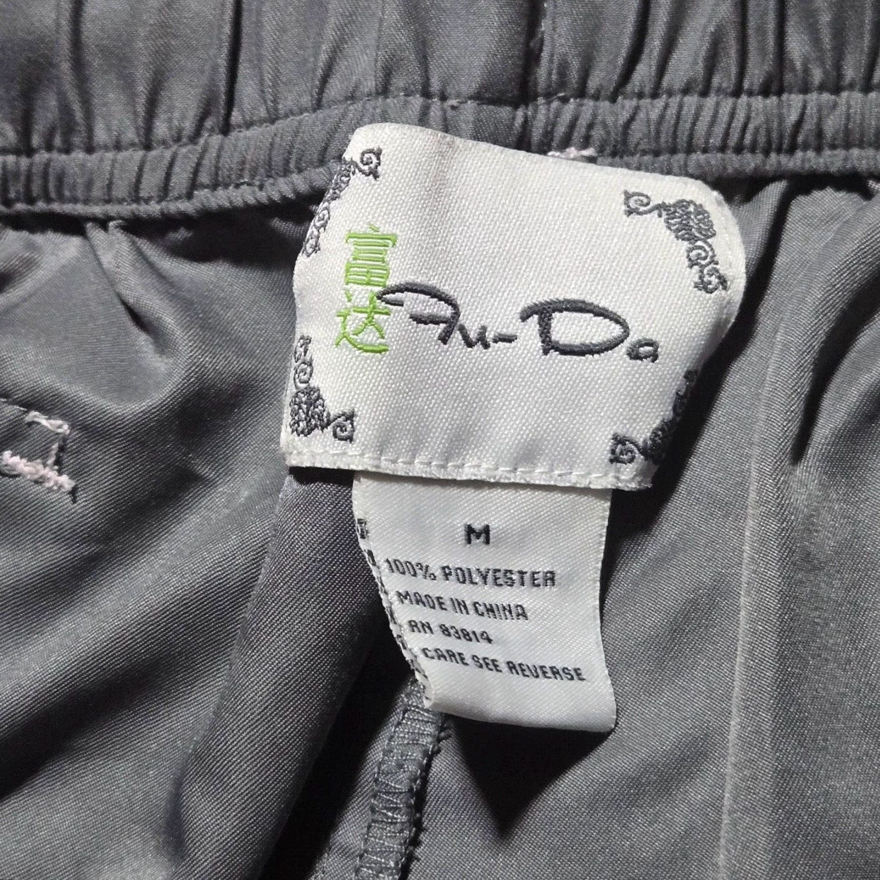 Vintage Fu-Da Gray Swim Trunks Shorts Men’s M Medium Adult Bermuda Beach Quick Dry Pockets Drawstring Polyester White Size US 31 - 2 Thumbnail