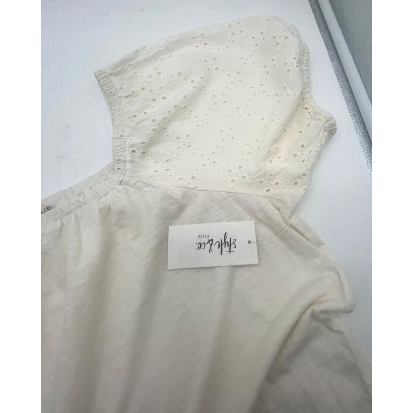 Other Style & Co Plus Size Cotton On Off Shoulder Top, Coconut Cre Size ONE SIZE - 6 Thumbnail