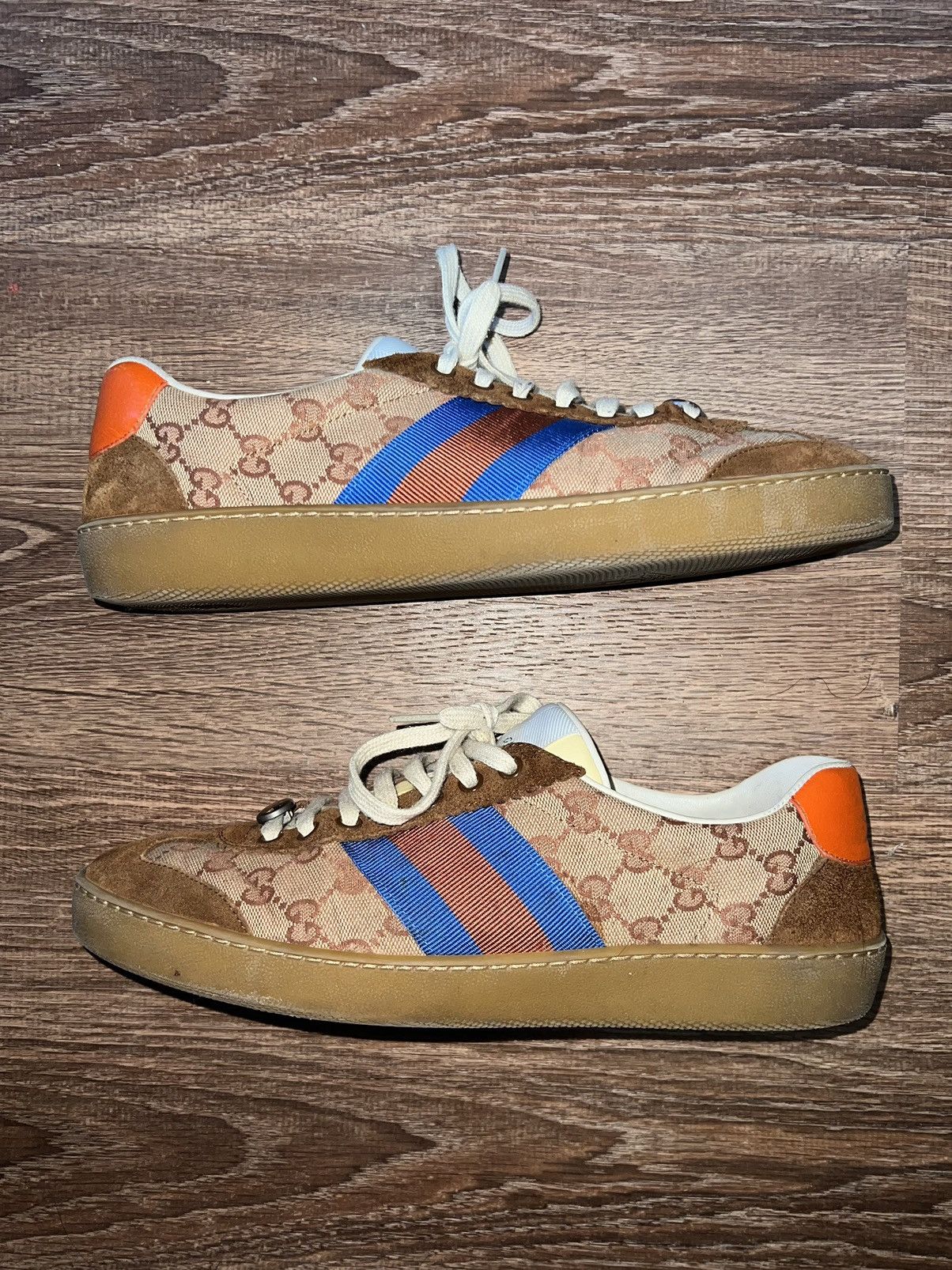 Gucci × Vintage Gucci G74 'Brick Red Beige' Size US 9.5 / EU 42-43 - 1 Thumbnail