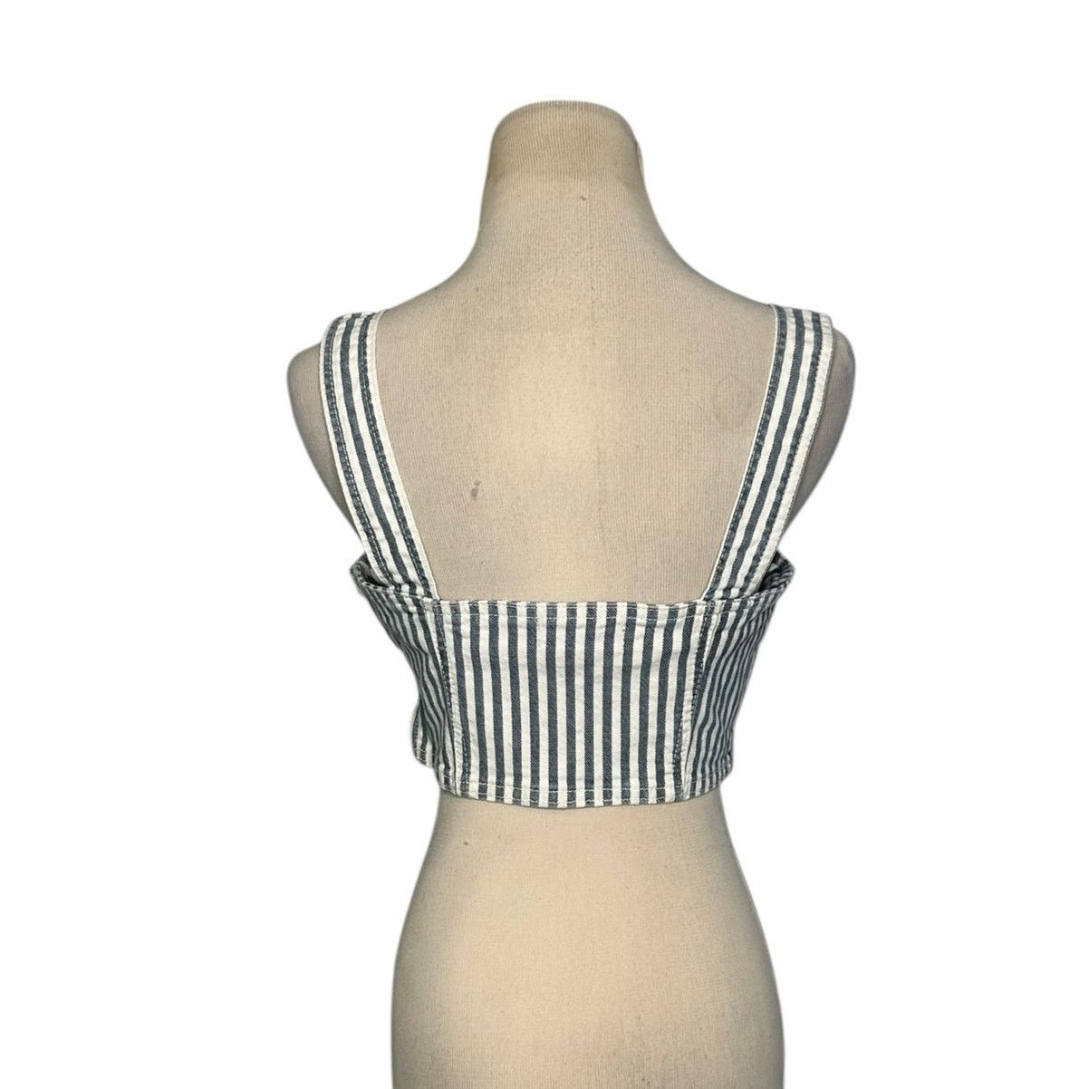 Zara Zara blue white denim strappy crop top size Small Size S / US 4 / IT 40 - 12 Thumbnail