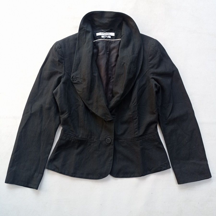 givenchy paris blazer shawl round collar